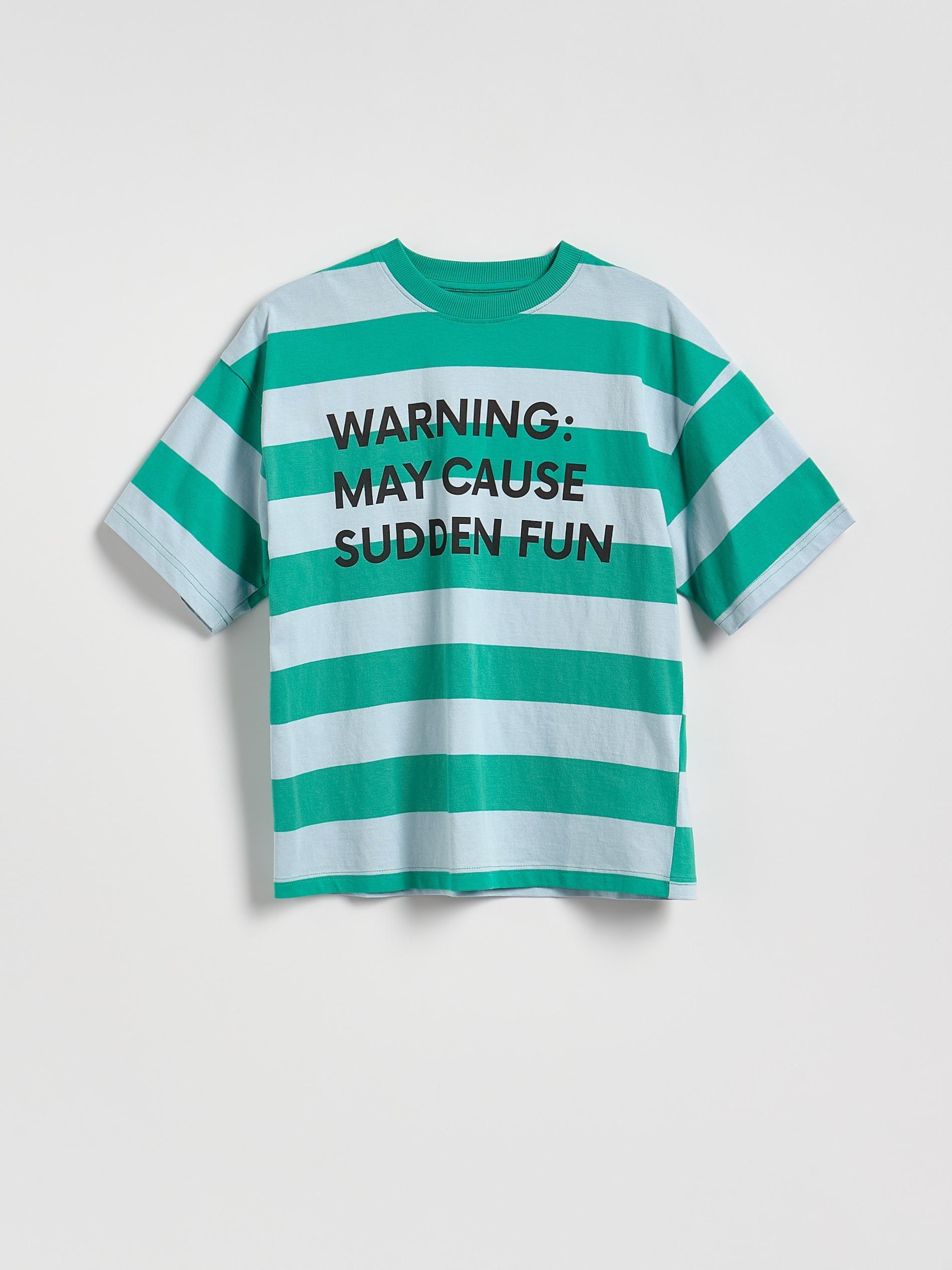 Blue Stripe Cotton T-Shirt, Blue, large image number 1