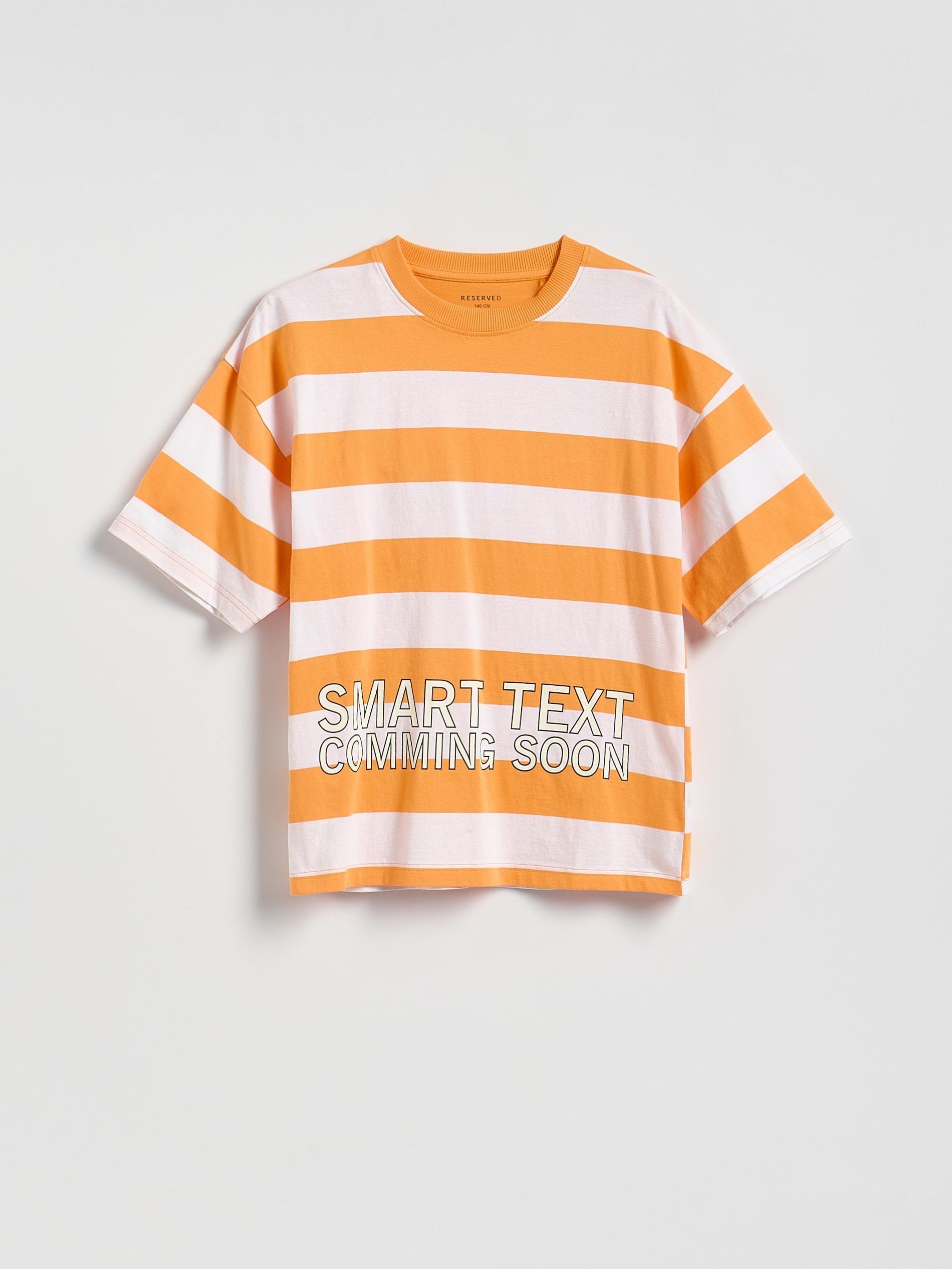 Orange Stripe Cotton T-Shirt, Orange, large image number 0