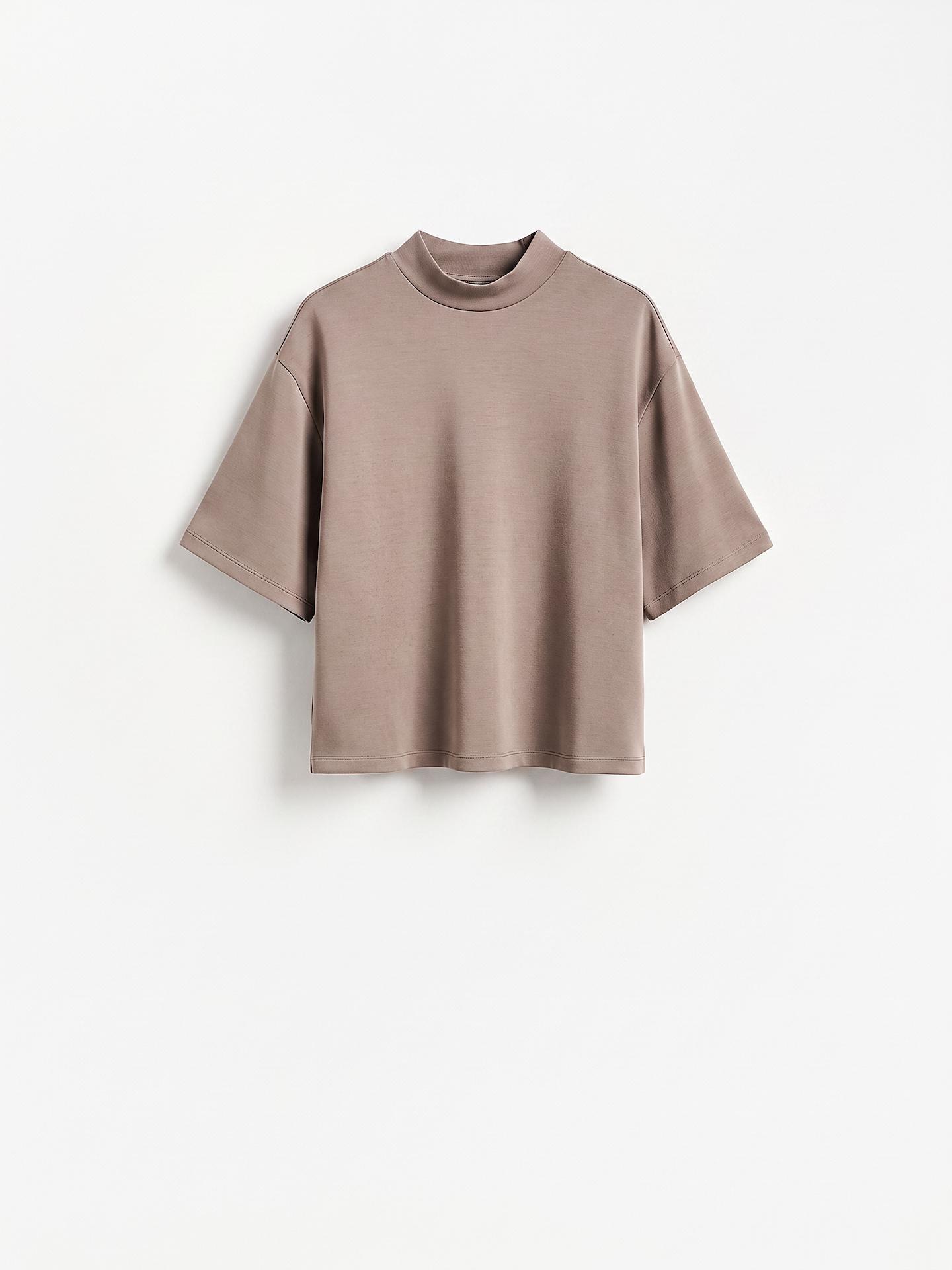 Brown T-Shirt With Modal, Brown, medium