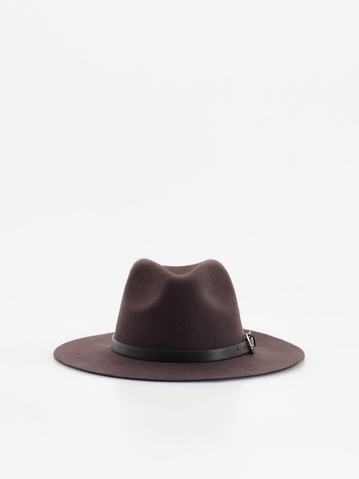 Brown Wool Hat, Brown, medium