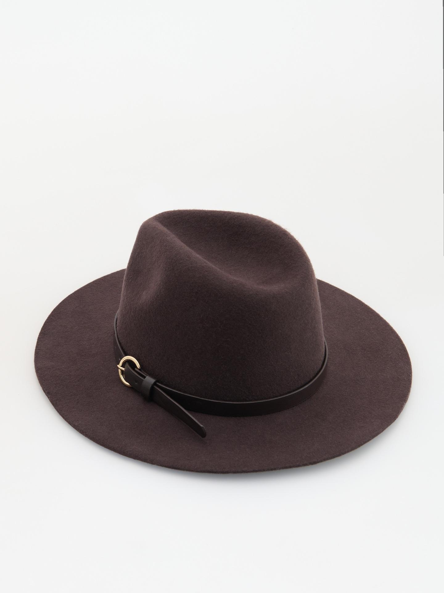 Brown Wool Hat, Brown, medium