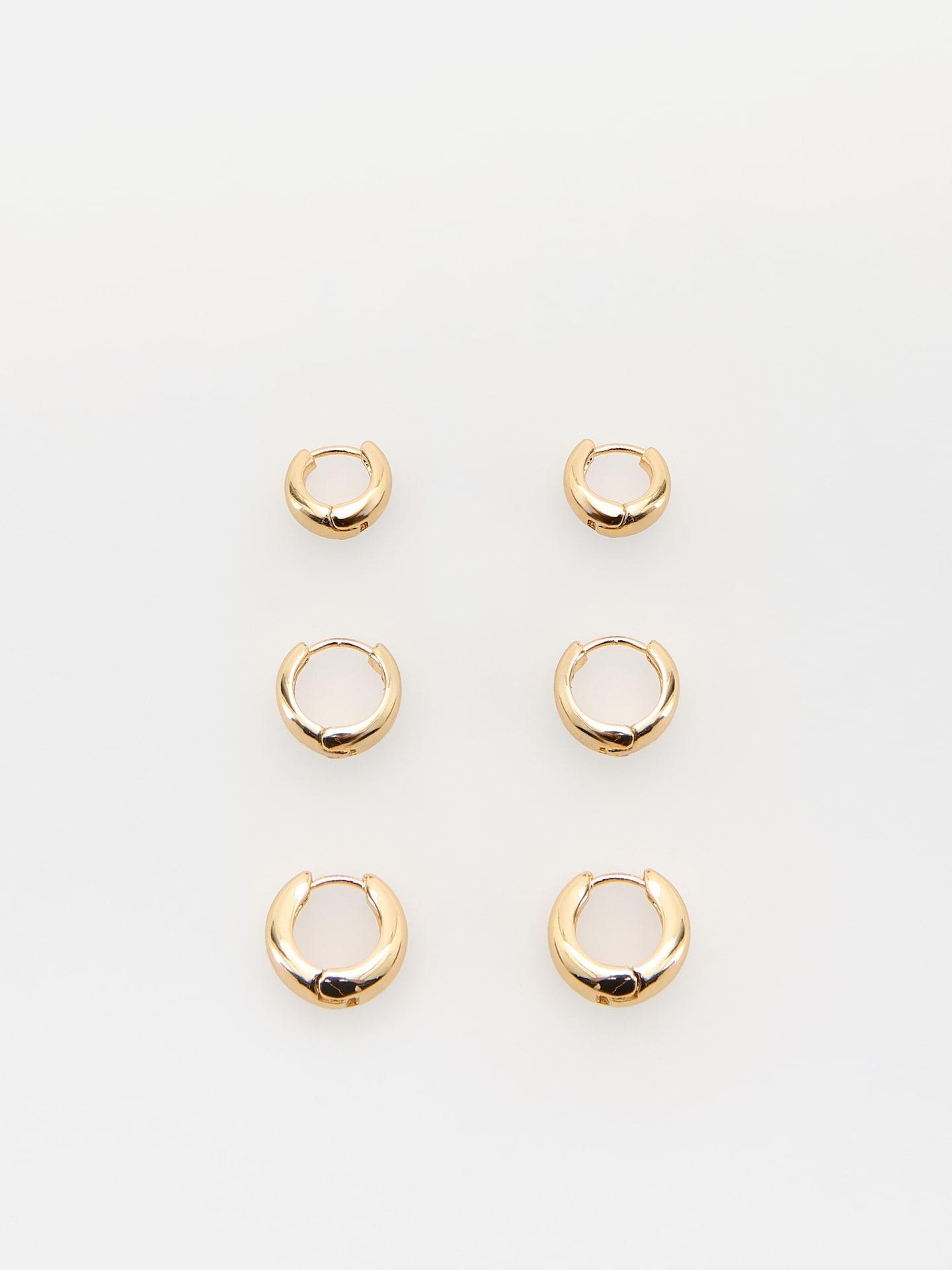Gold Earrings, Golden, medium