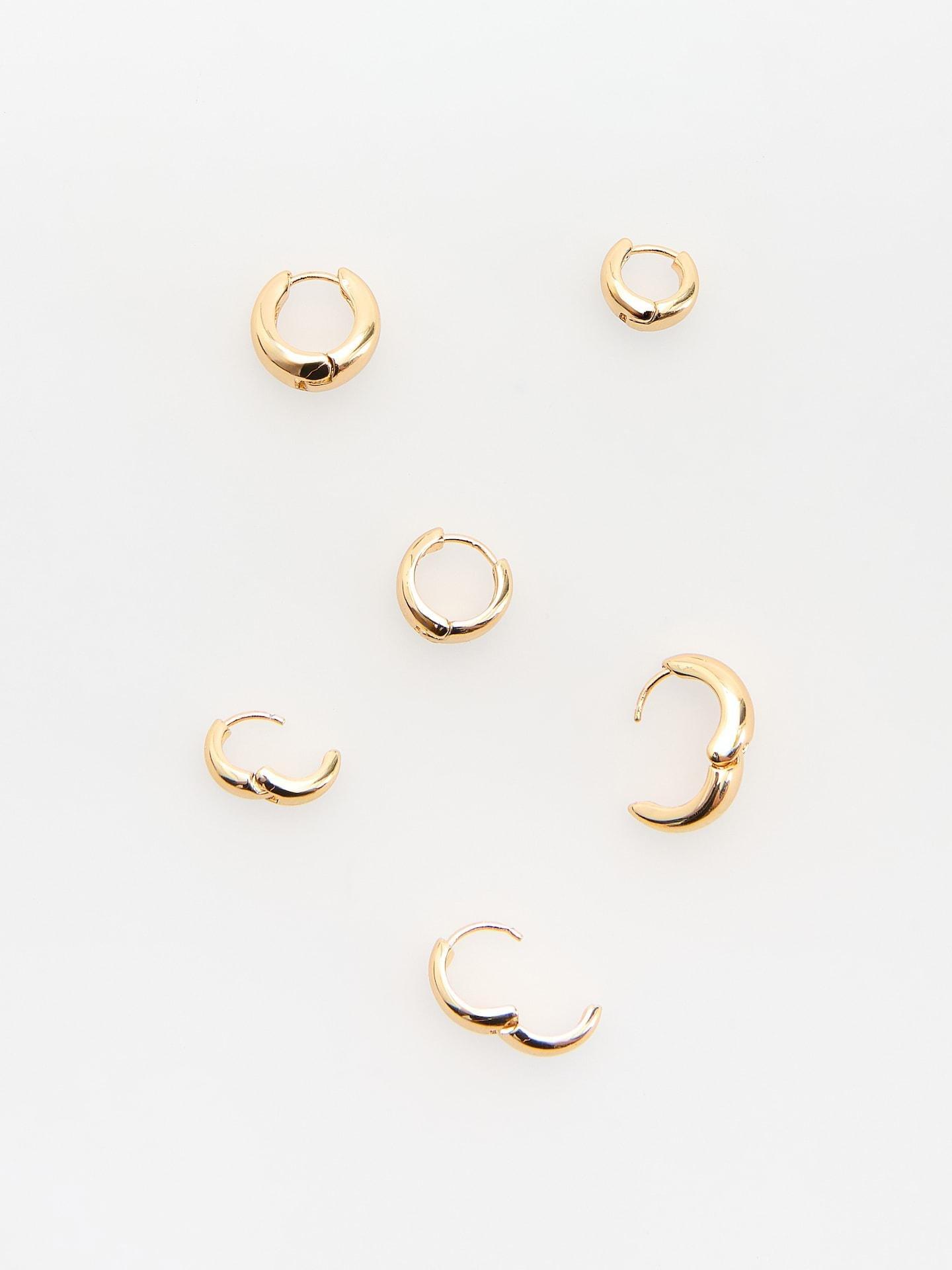 Gold Earrings, Golden, medium