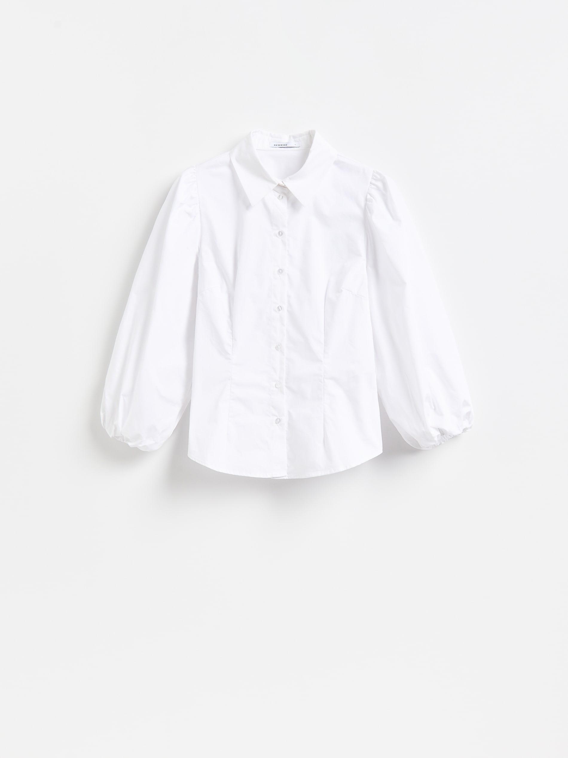White Shirt With Puffy Sleeves, White, large image number 4
