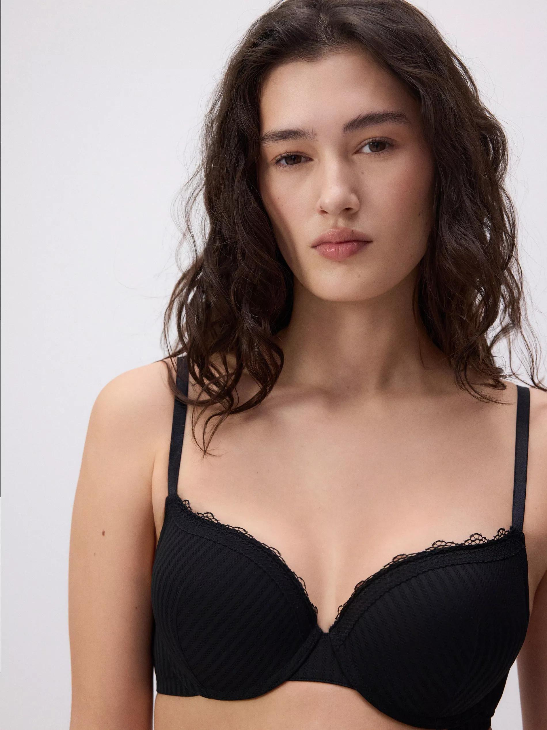 Black 2-Pack Push-Up Bras, Black, large image number 0