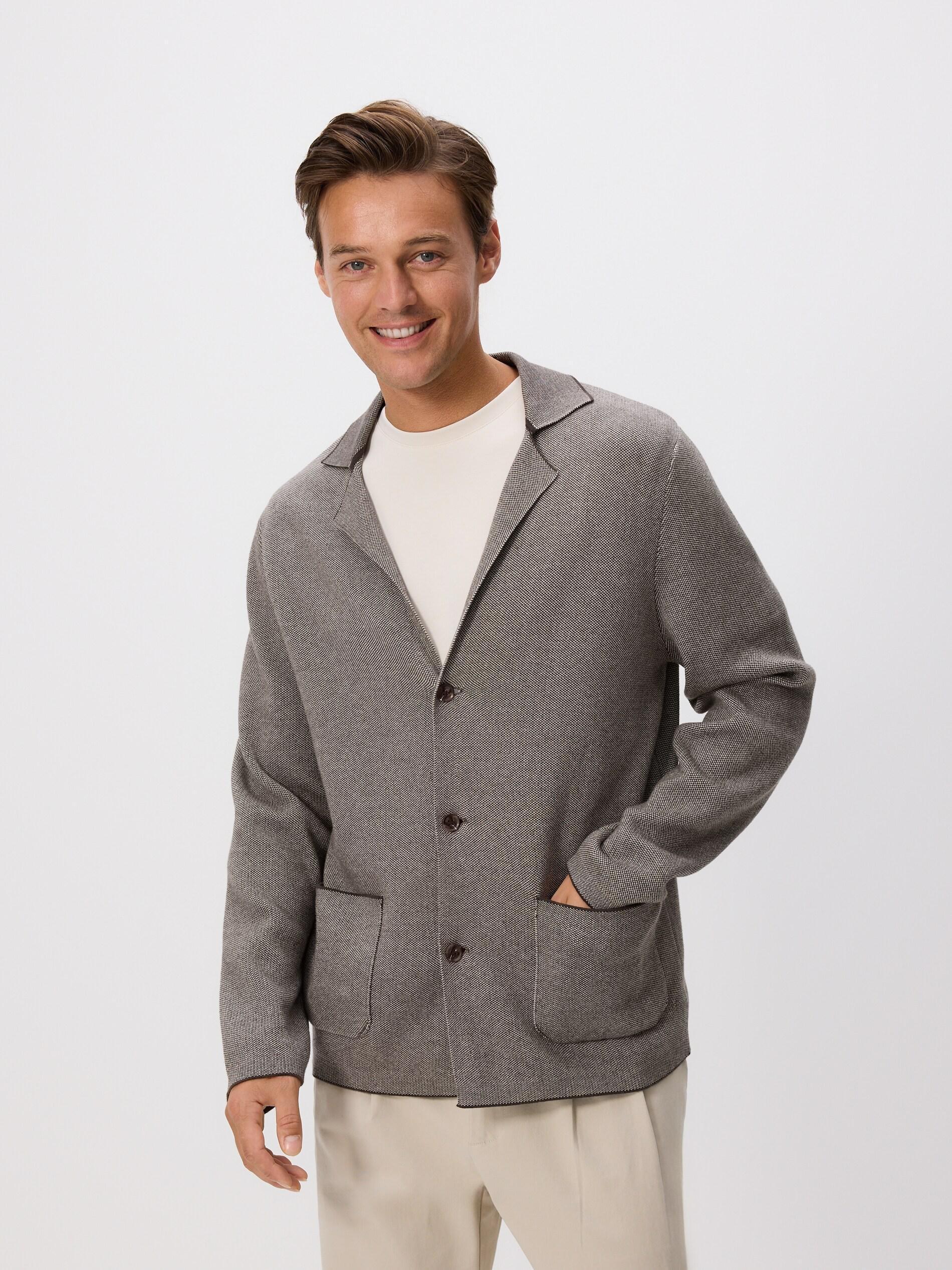 Brown Cardigan With Collar, Brown, large image number 0