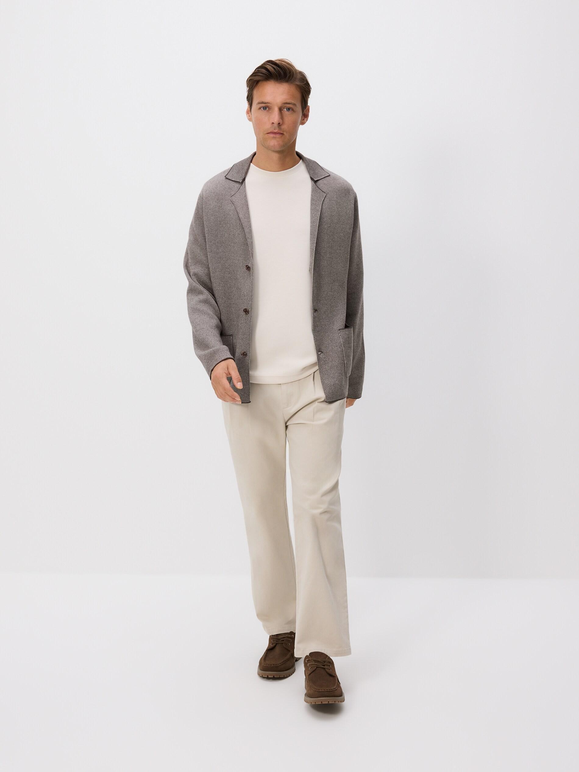Brown Cardigan With Collar, Brown, large image number 1