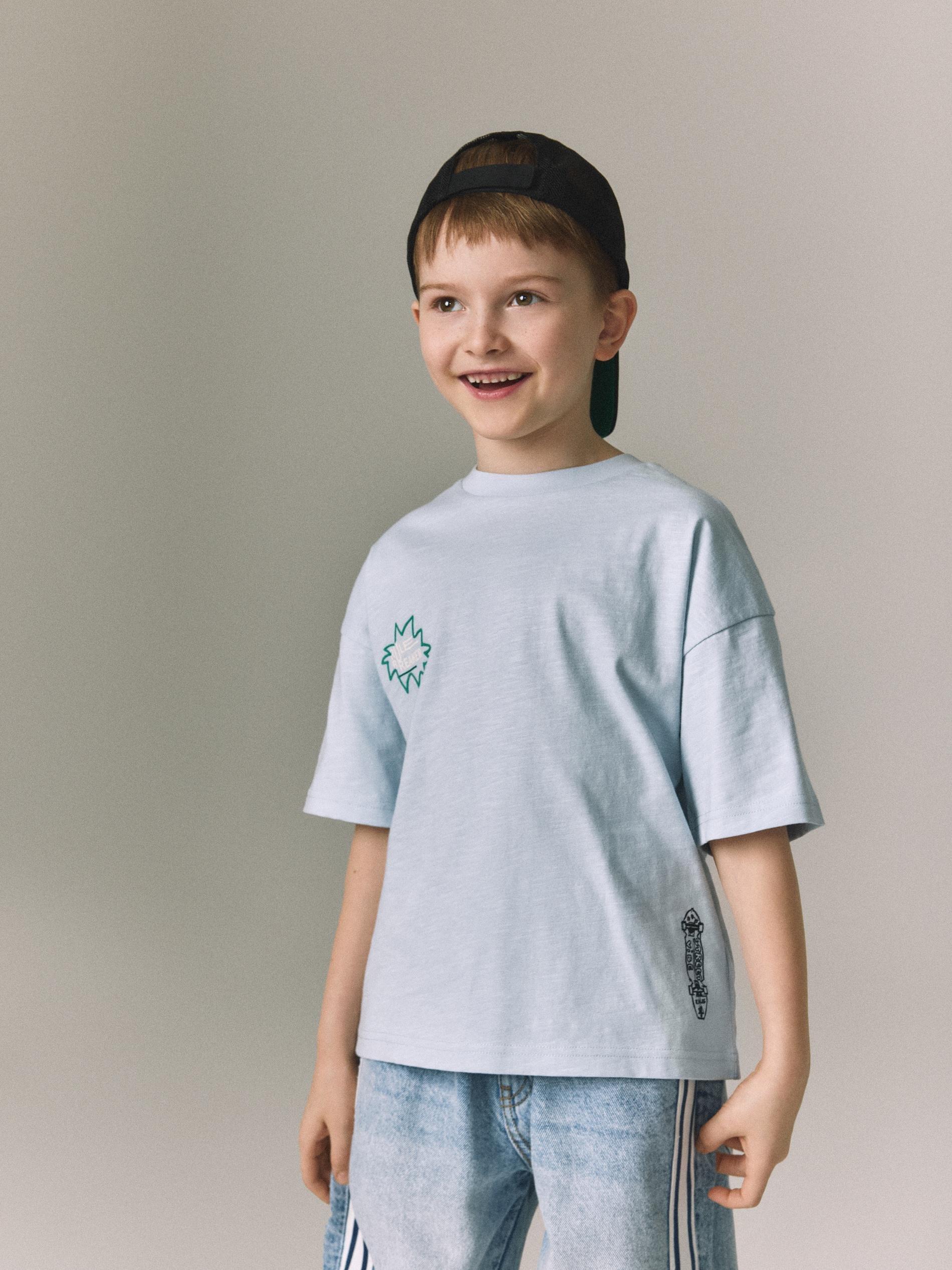 Blue Cotton T-Shirt, Blue, large image number 0
