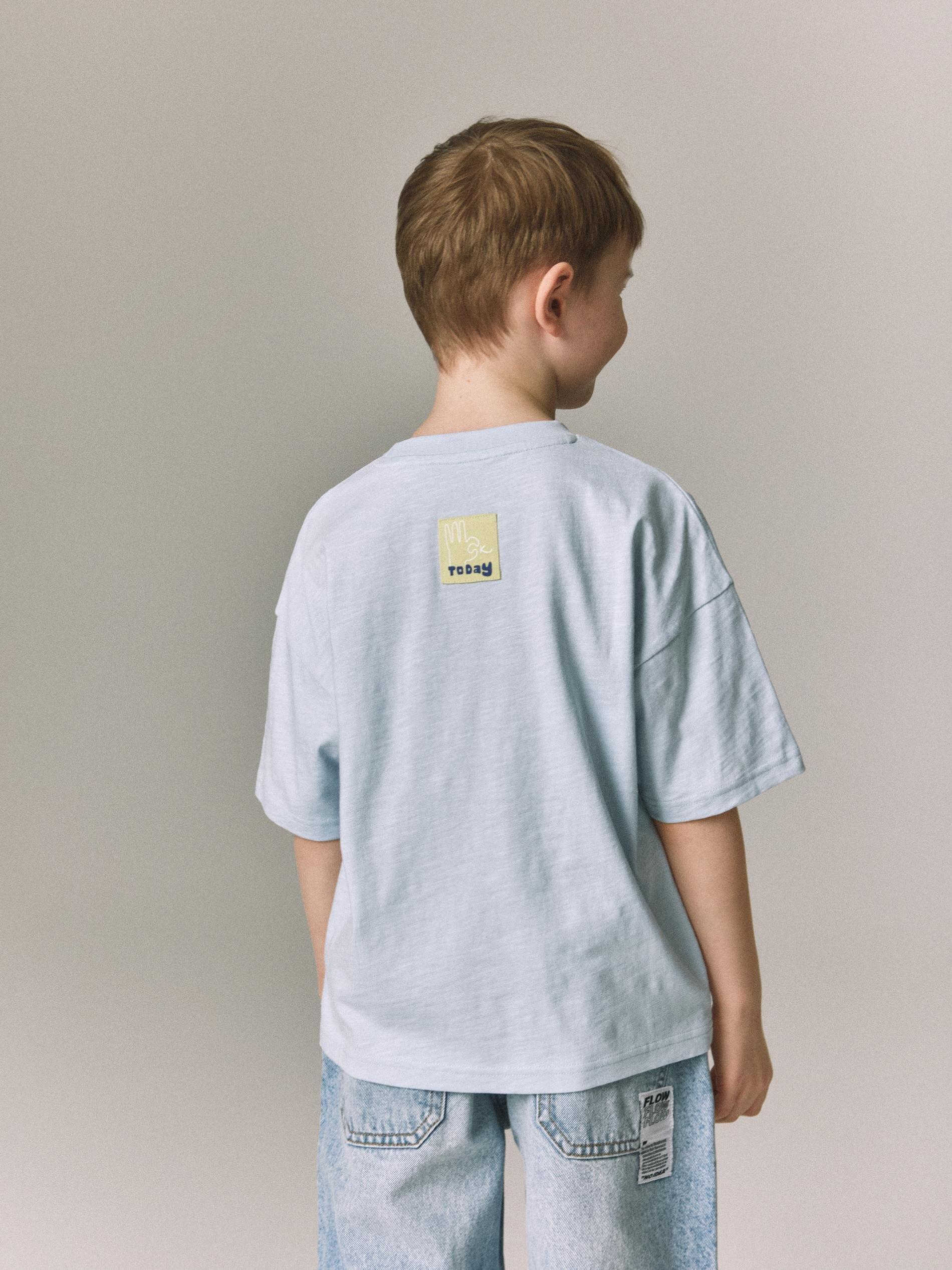 Blue Cotton T-Shirt, Blue, large image number 2