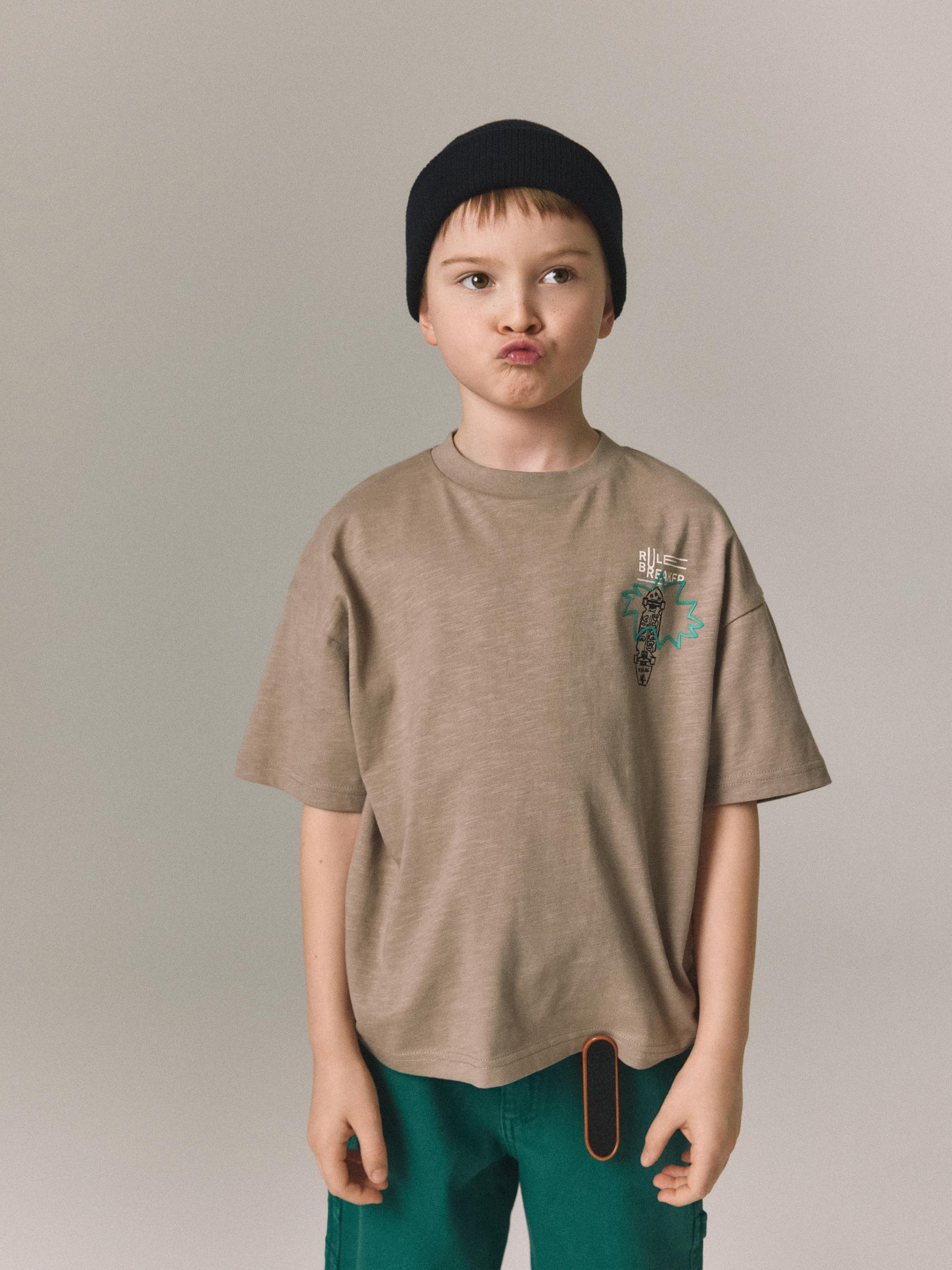 Brown Cotton T-Shirt, Brown, large image number 0