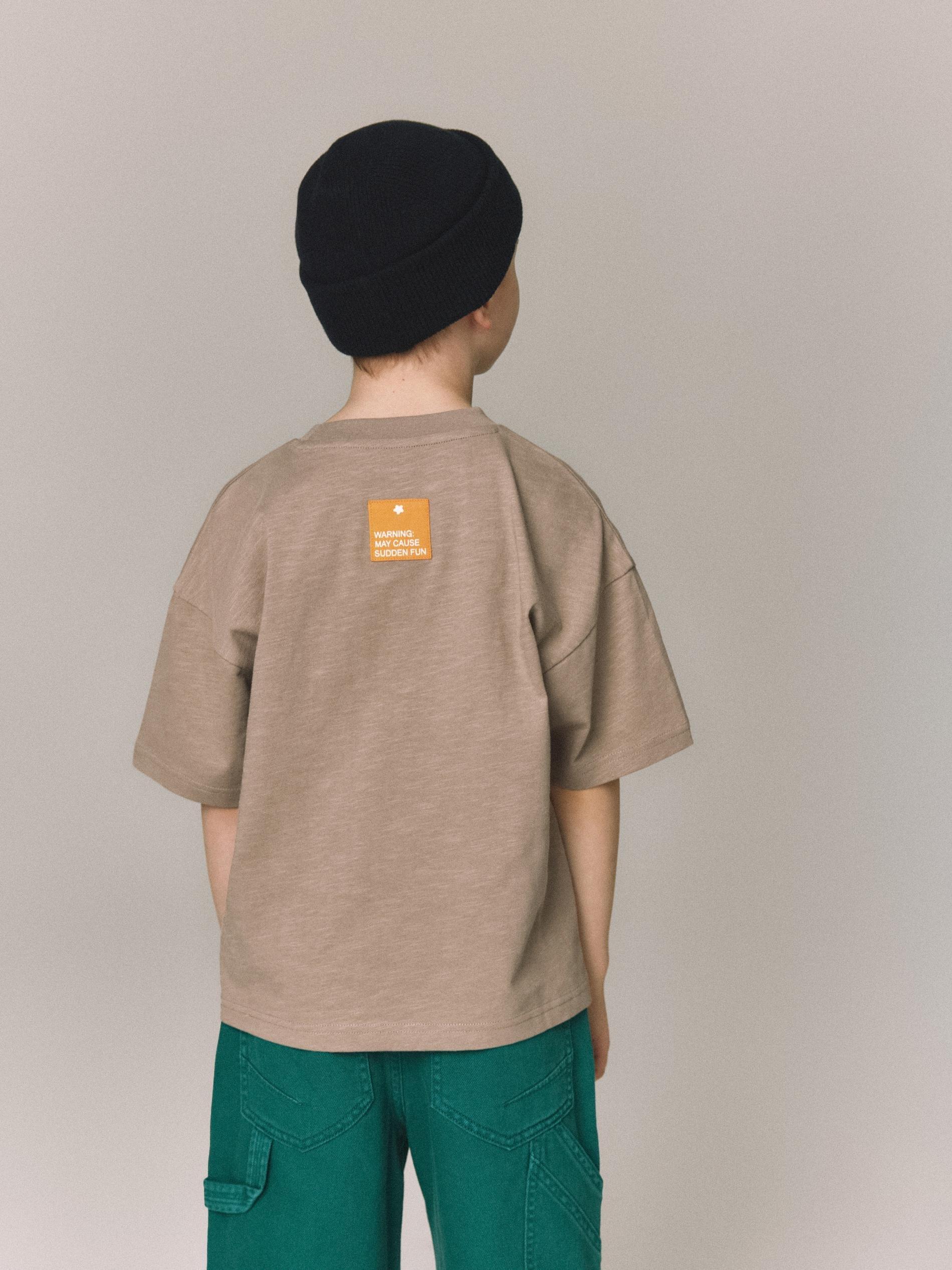 Brown Cotton T-Shirt, Brown, large image number 4