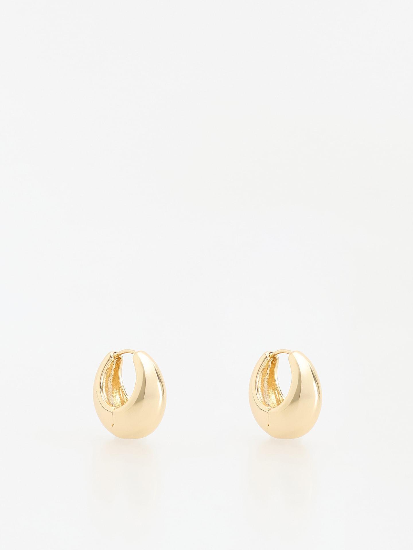 Gold Teardrop Earrings, Golden, large image number 1