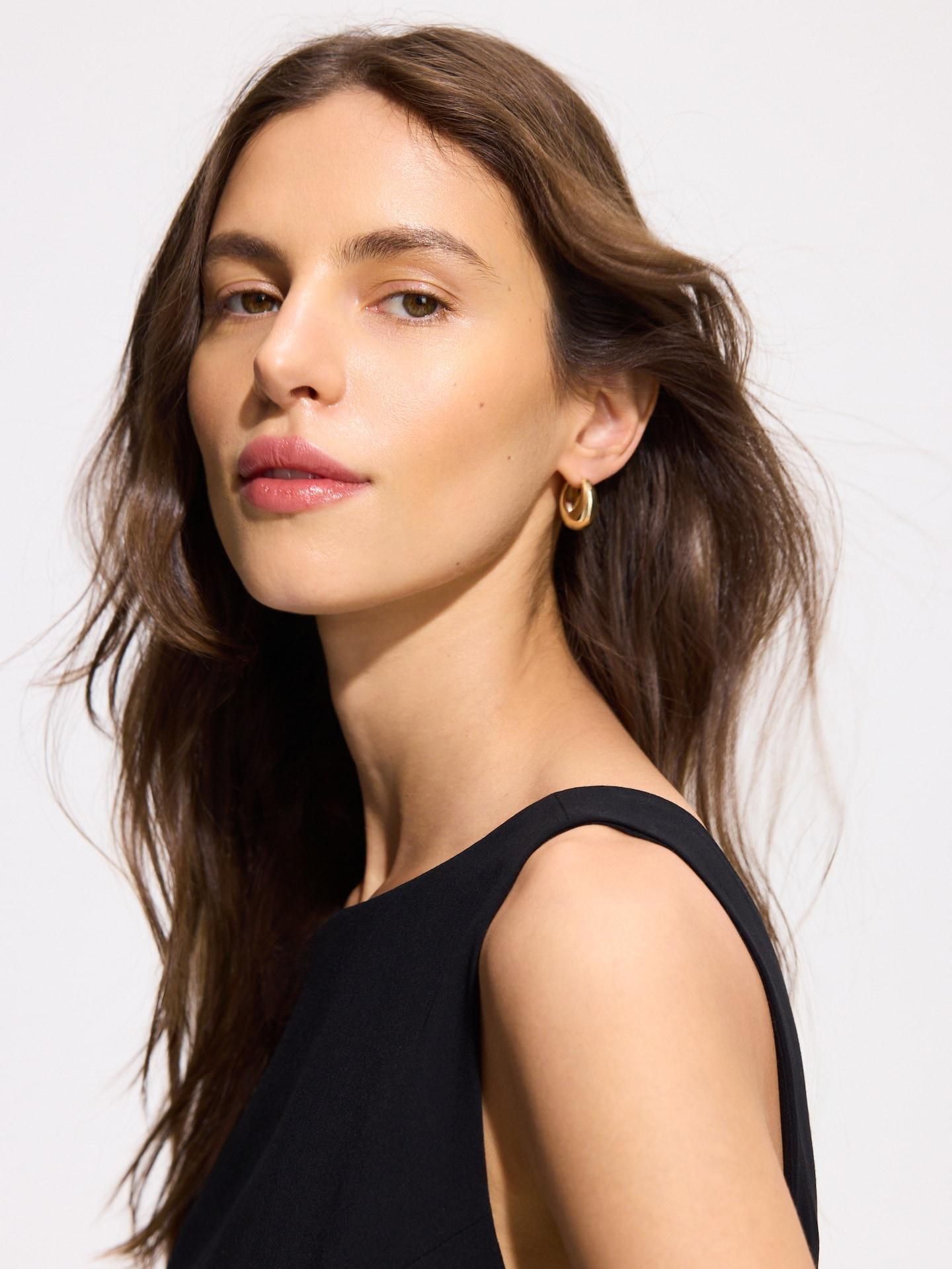 Gold Teardrop Earrings, Golden, large image number 3