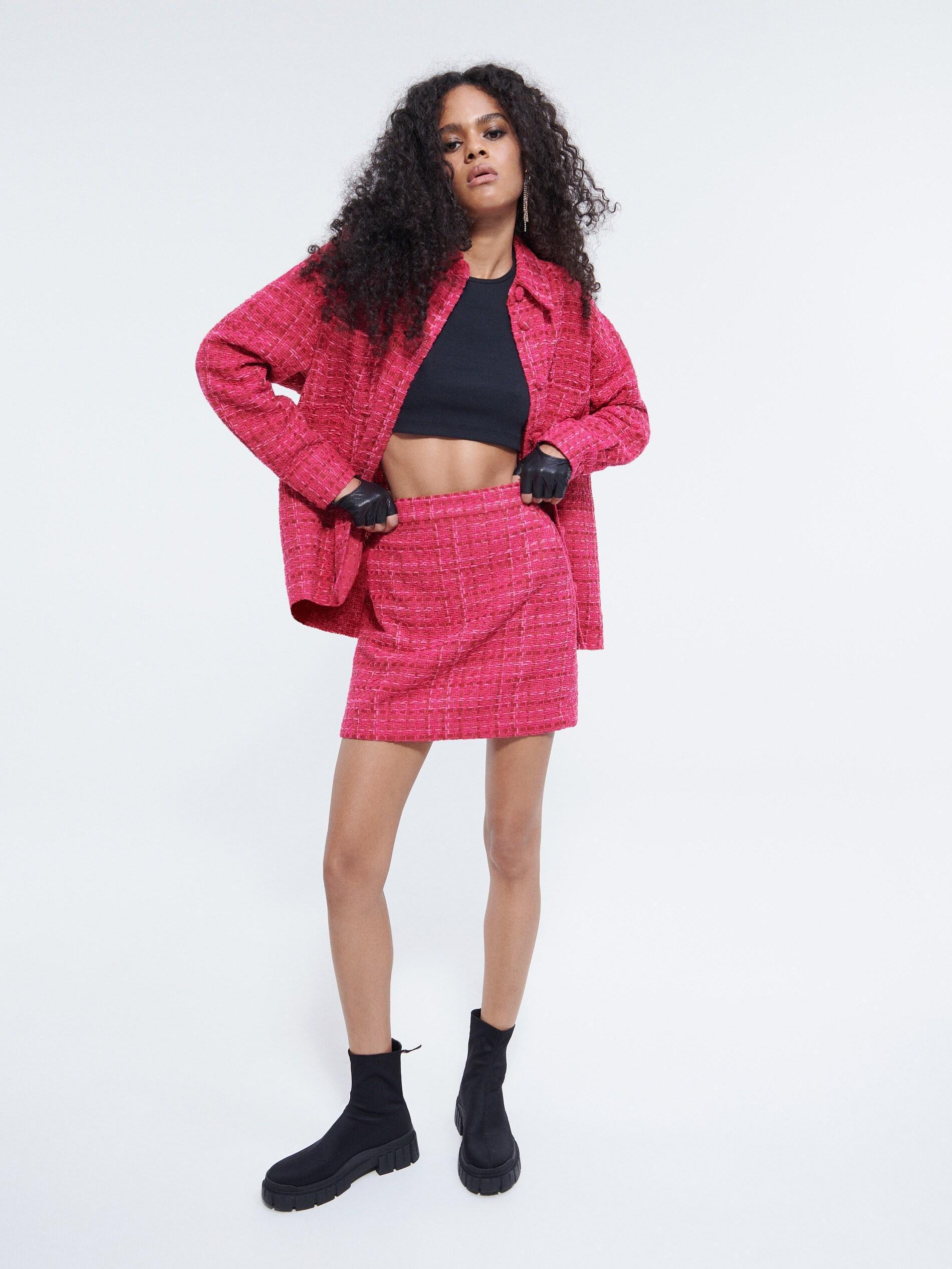 Pink Tweed Skirt, , large image number 1
