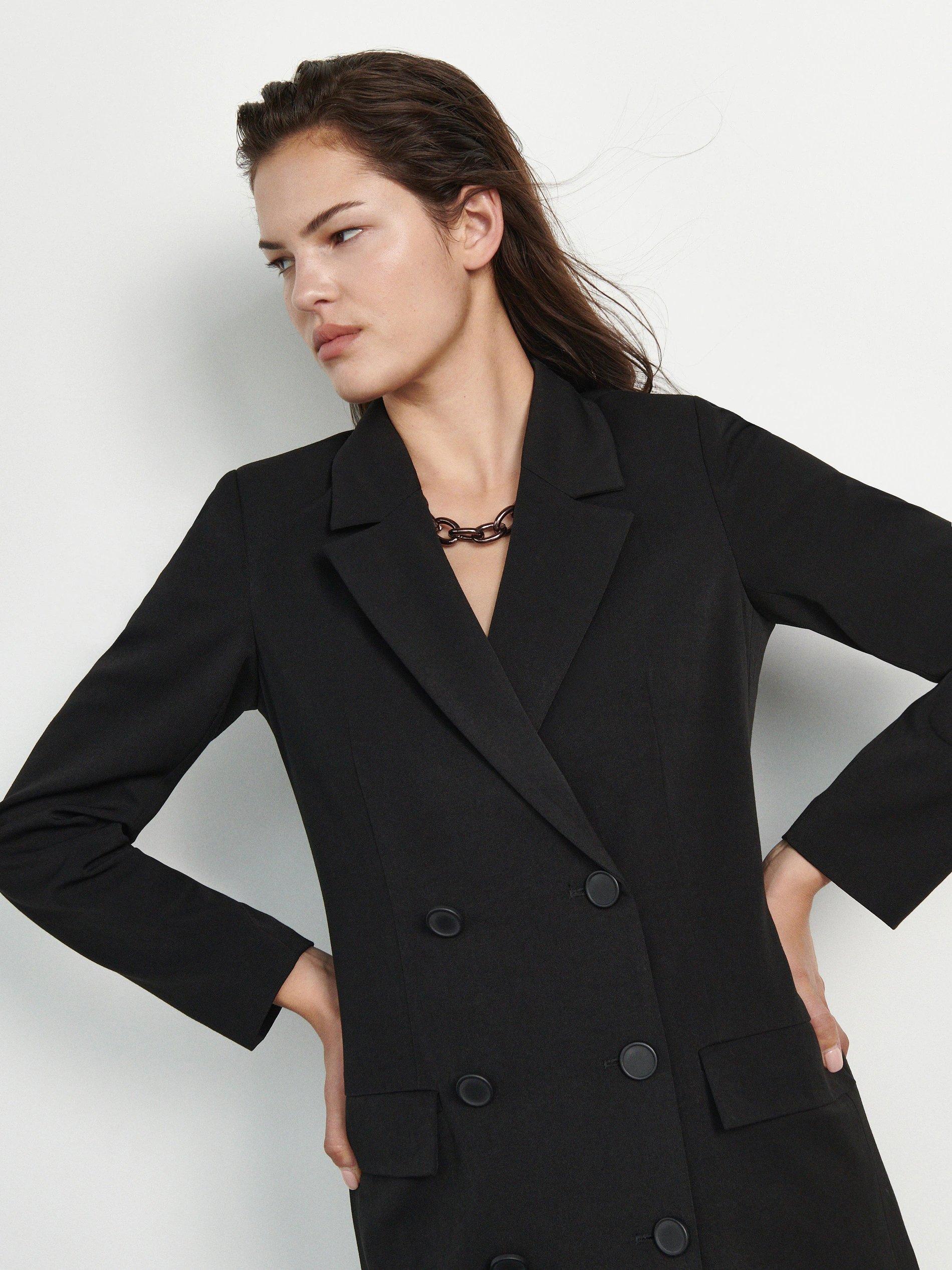 Black Blazer-Style Dress, , large image number 1