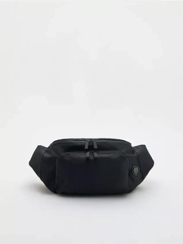 Black Bum Bag, Black, large image number 0