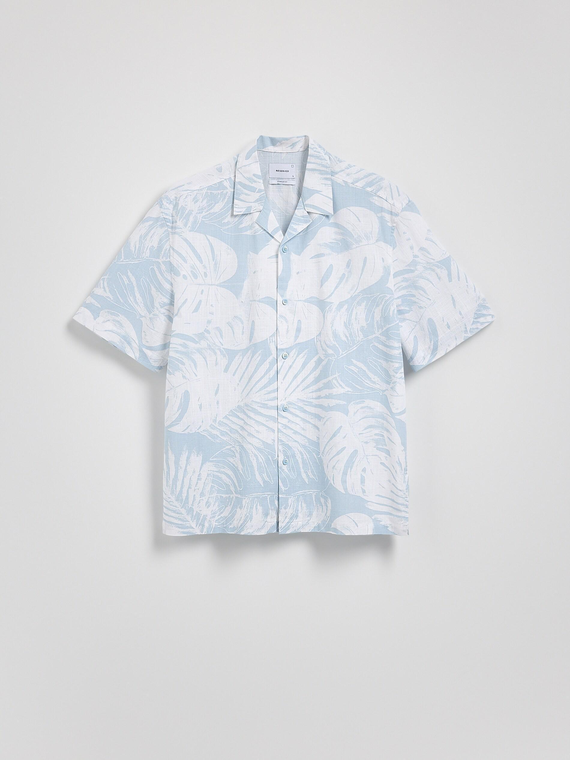 Blue Comfort-Fit Cotton Shirt, Blue, large image number 0