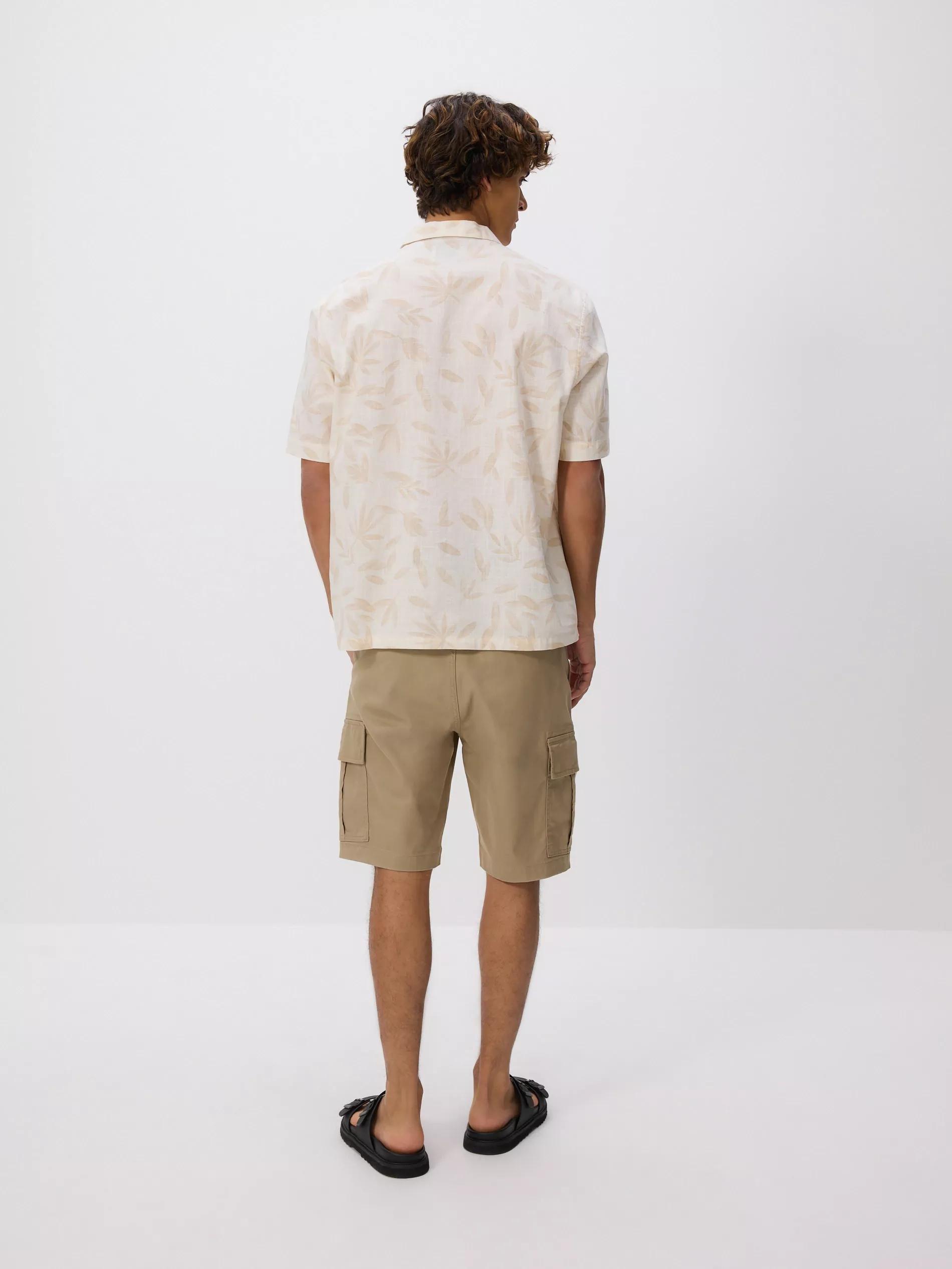 Beige Comfort-Fit Cotton Shirt, Beige, large image number 3