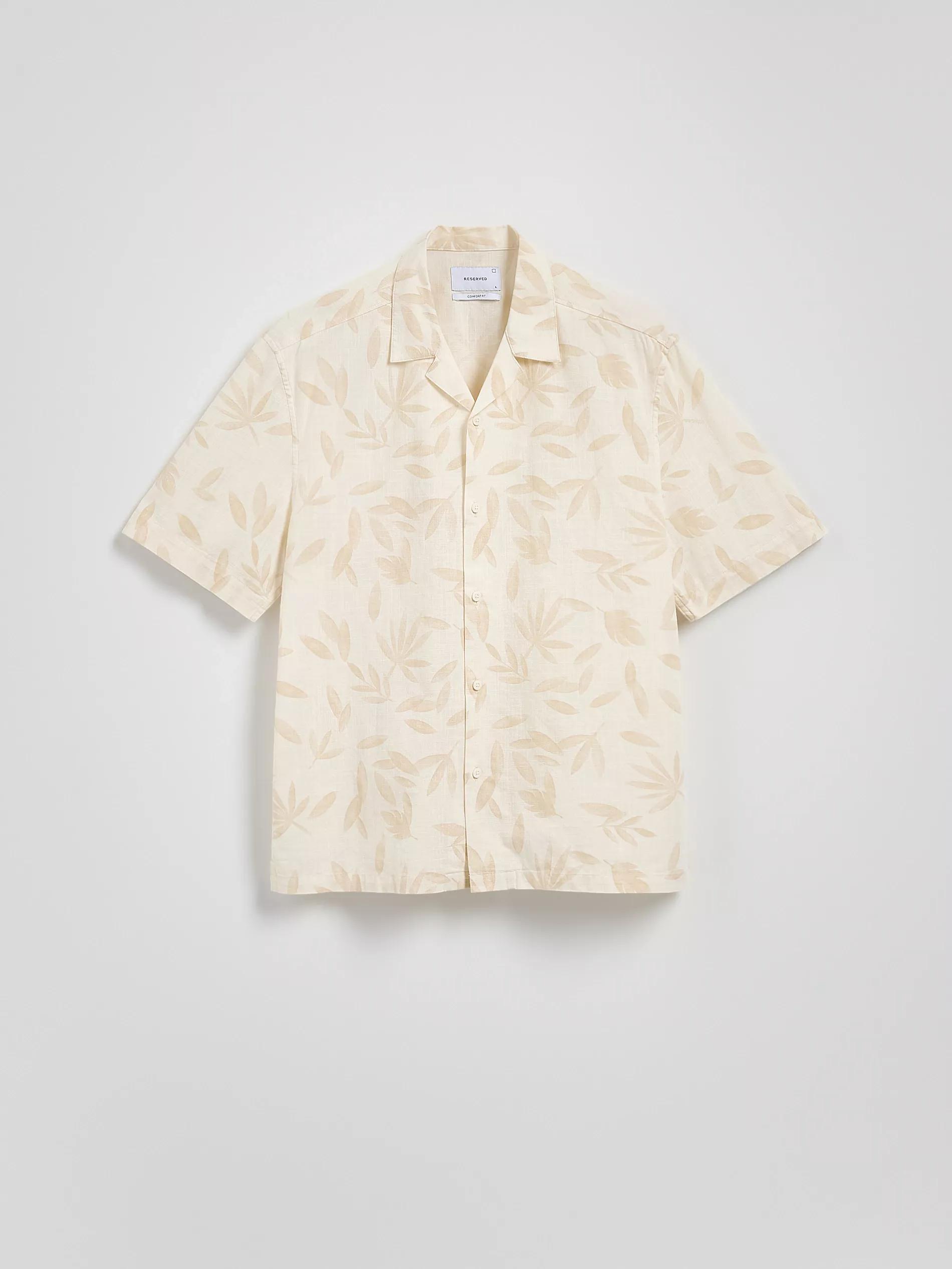 Beige Comfort-Fit Cotton Shirt, Beige, large image number 4