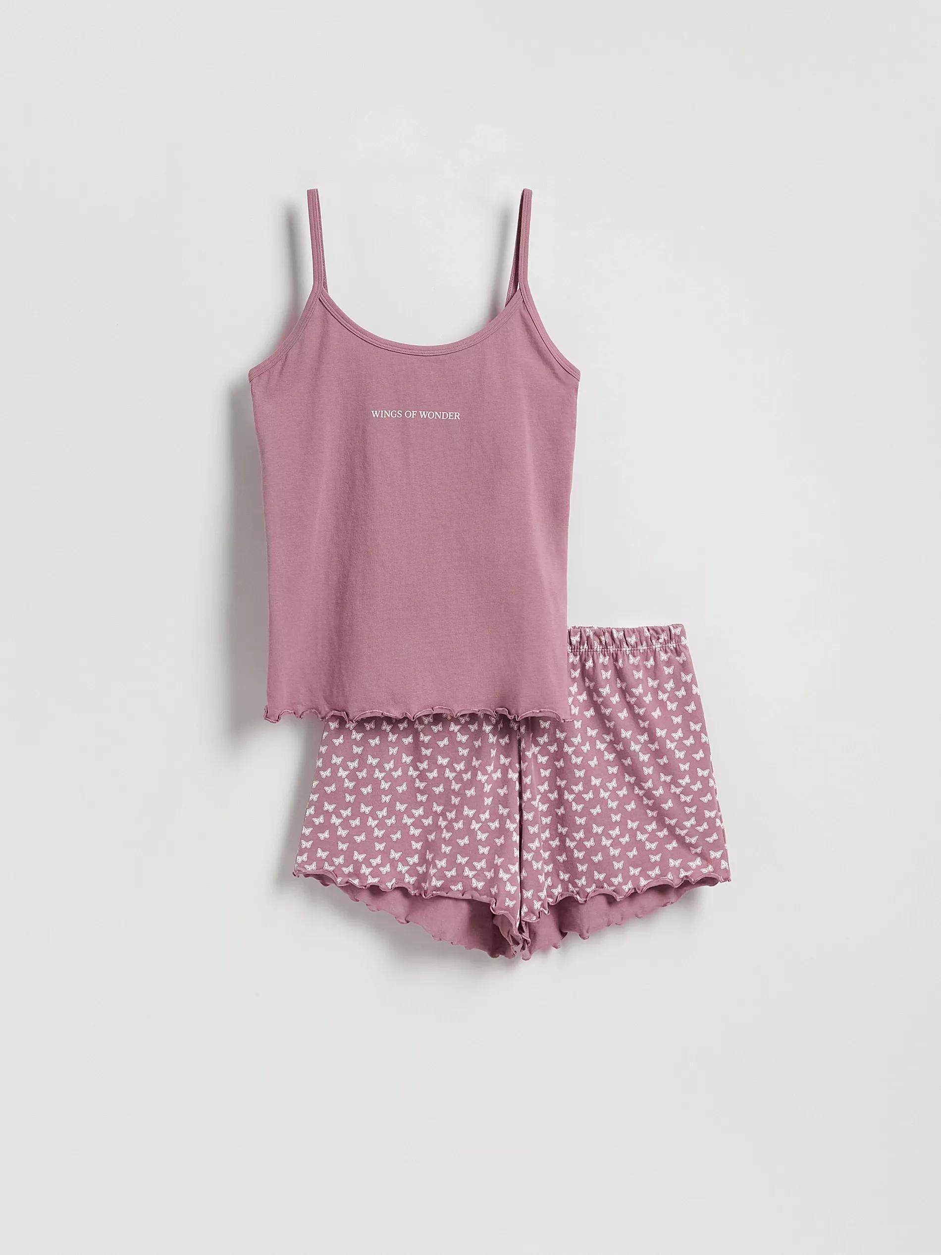 Pink Two Piece Printed Pyjama Set, , large image number 4