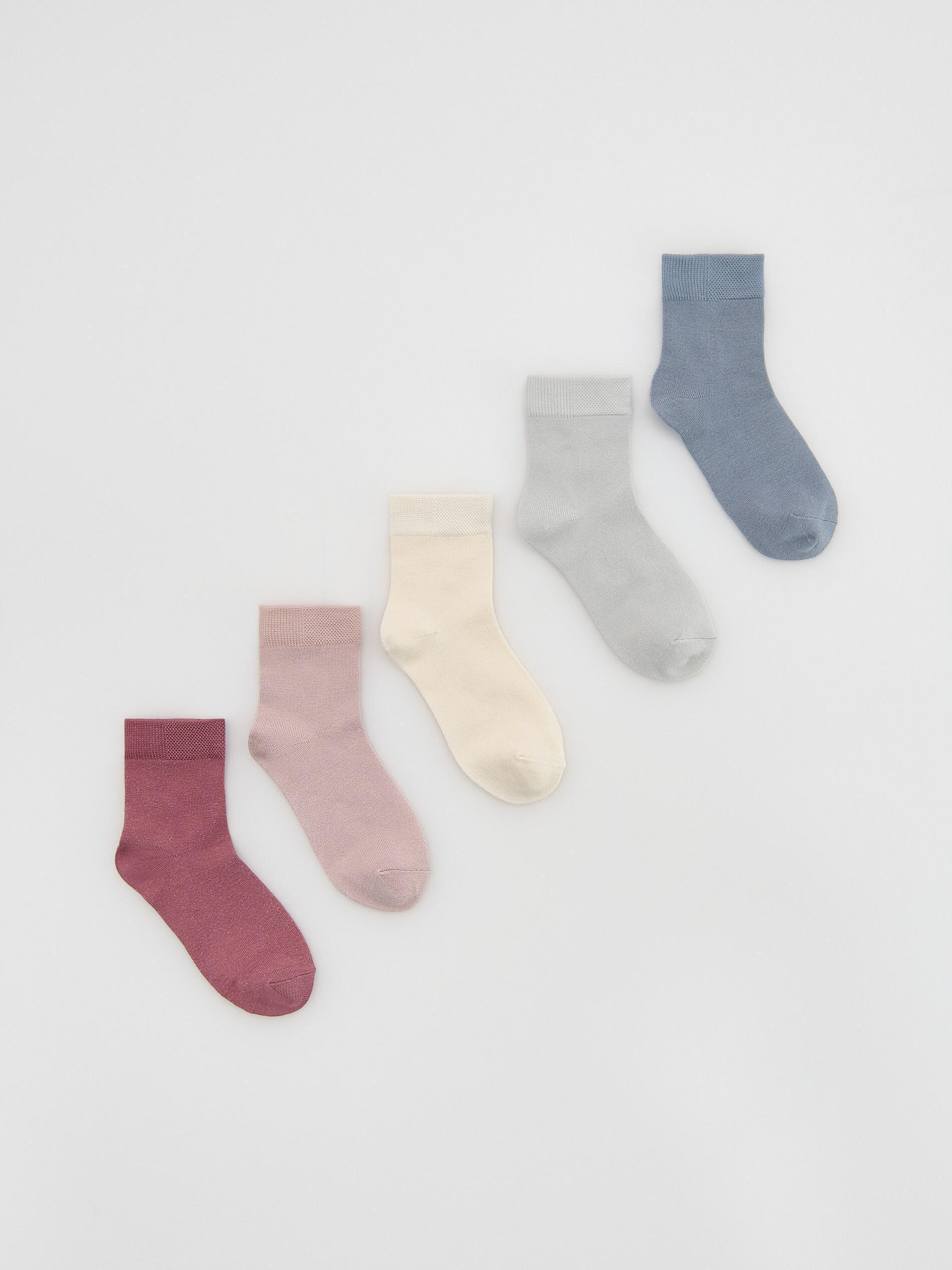 Pink Viscose Socks, Set Of 5, Pink, large image number 0