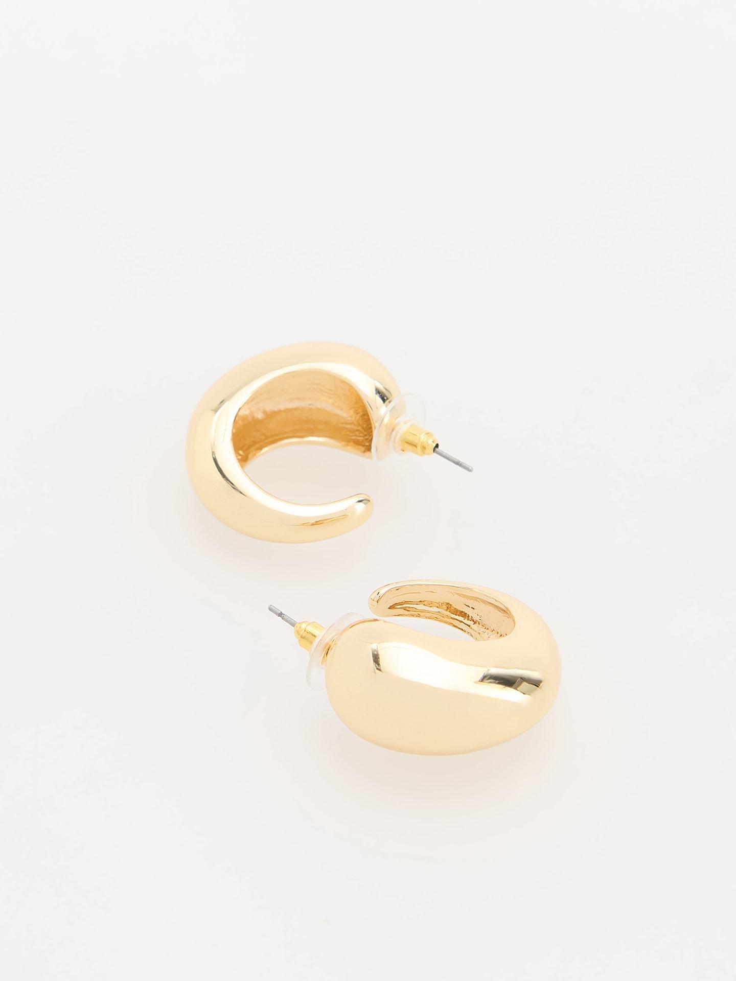 Gold Teardrop Earrings, Golden, large image number 2