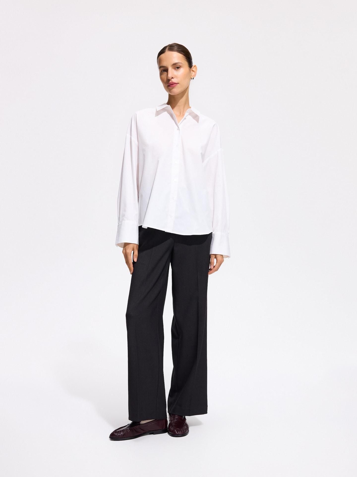 White Cotton Shirt, White, medium