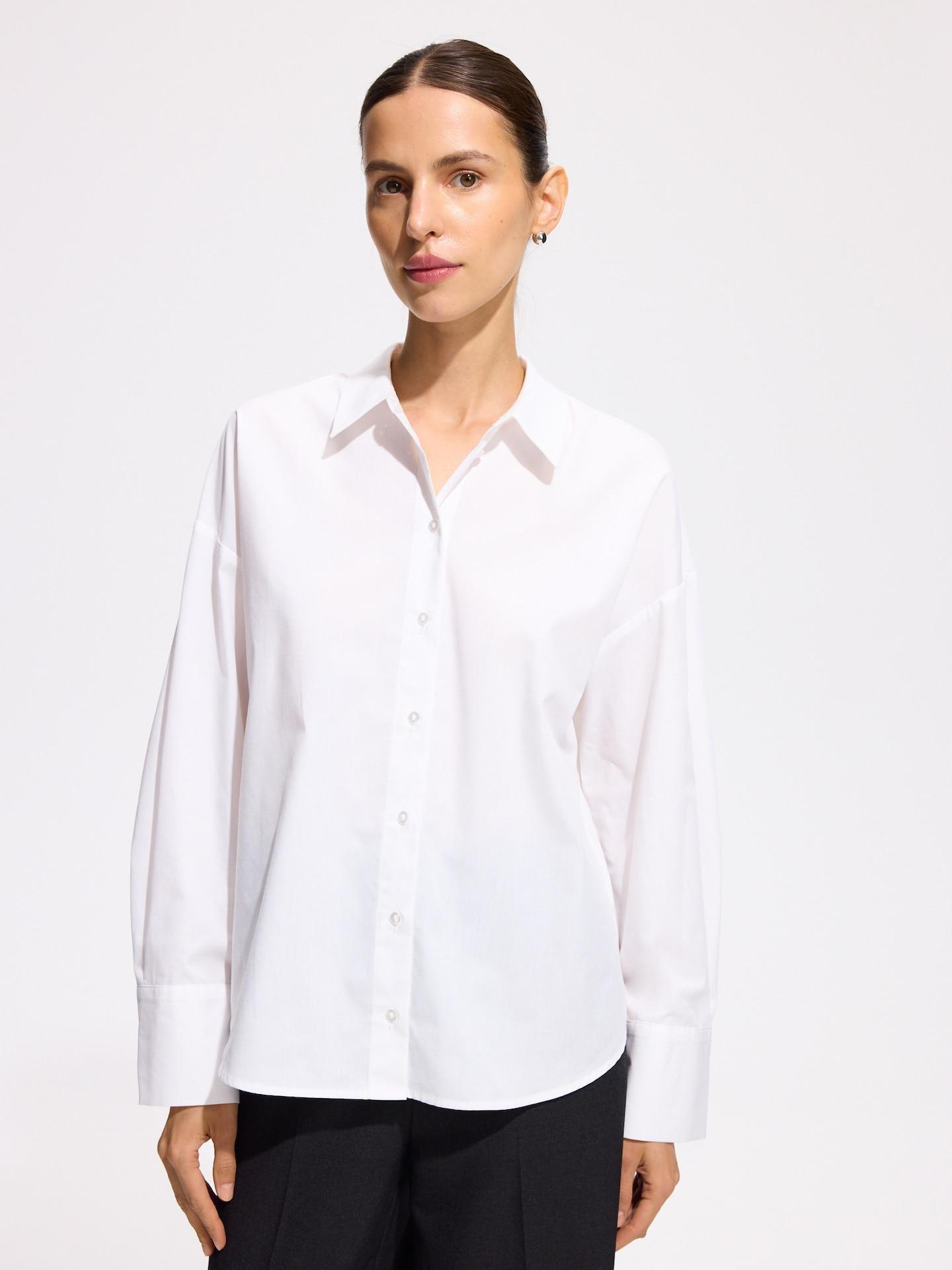 White Cotton Shirt, White, large image number 1