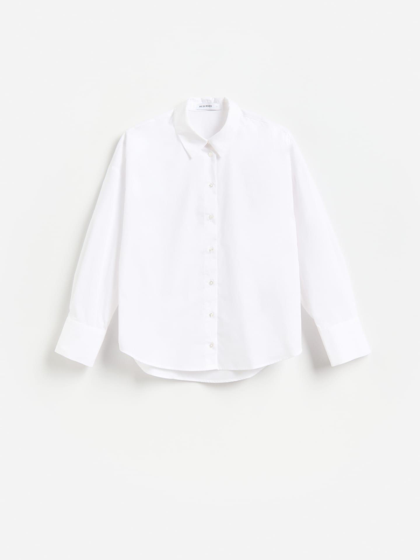 White Cotton Shirt, White, large image number 3