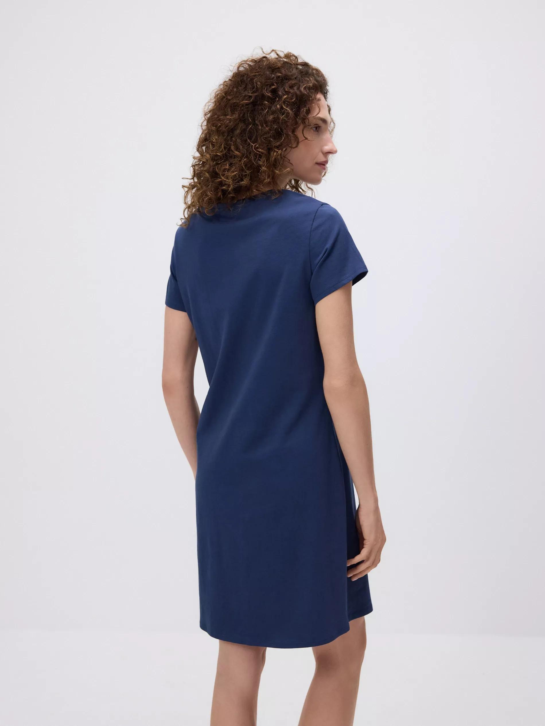 Navy Printed Nightdress, , large image number 3
