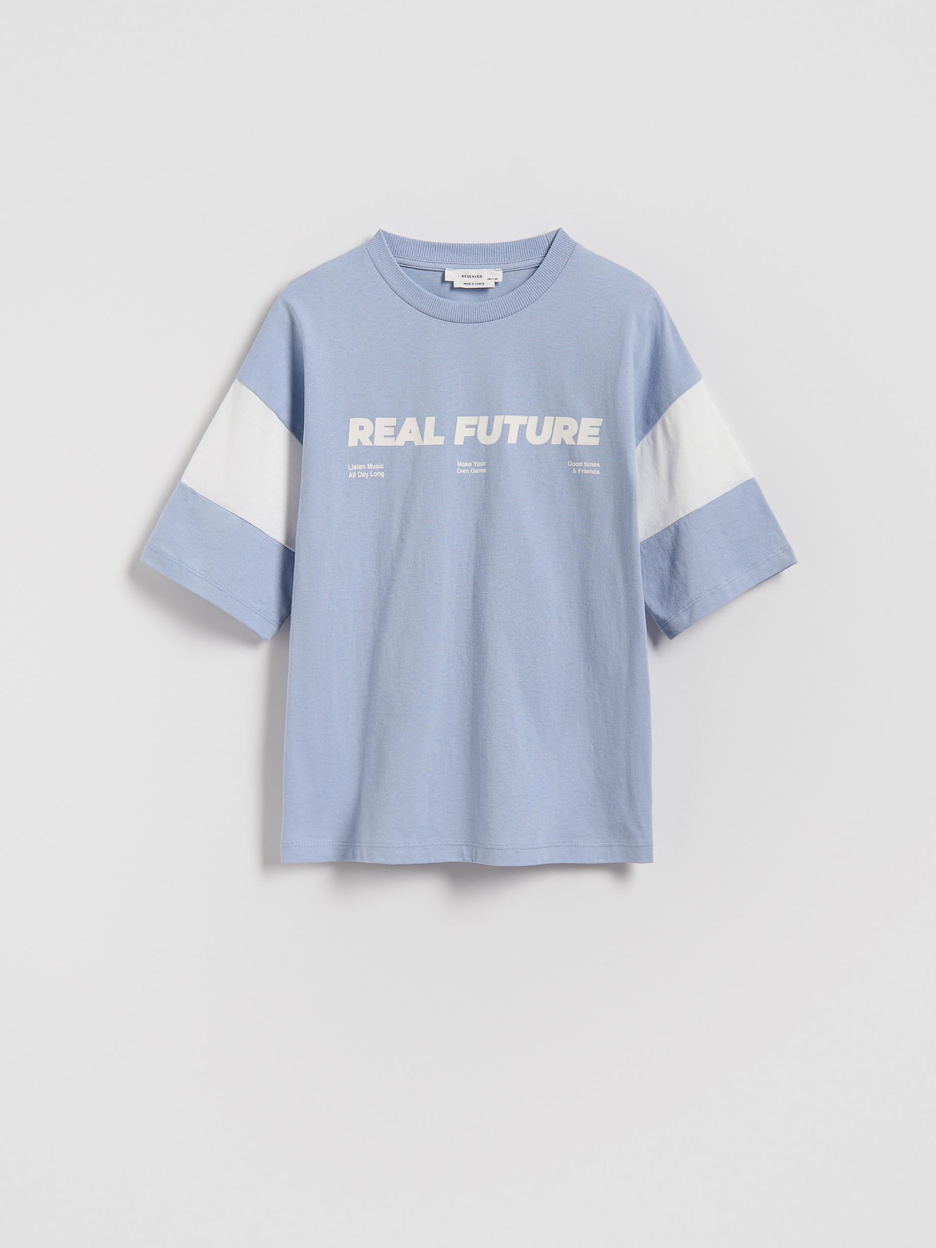 Blue Cotton T-Shirt With Print, Blue, large image number 1