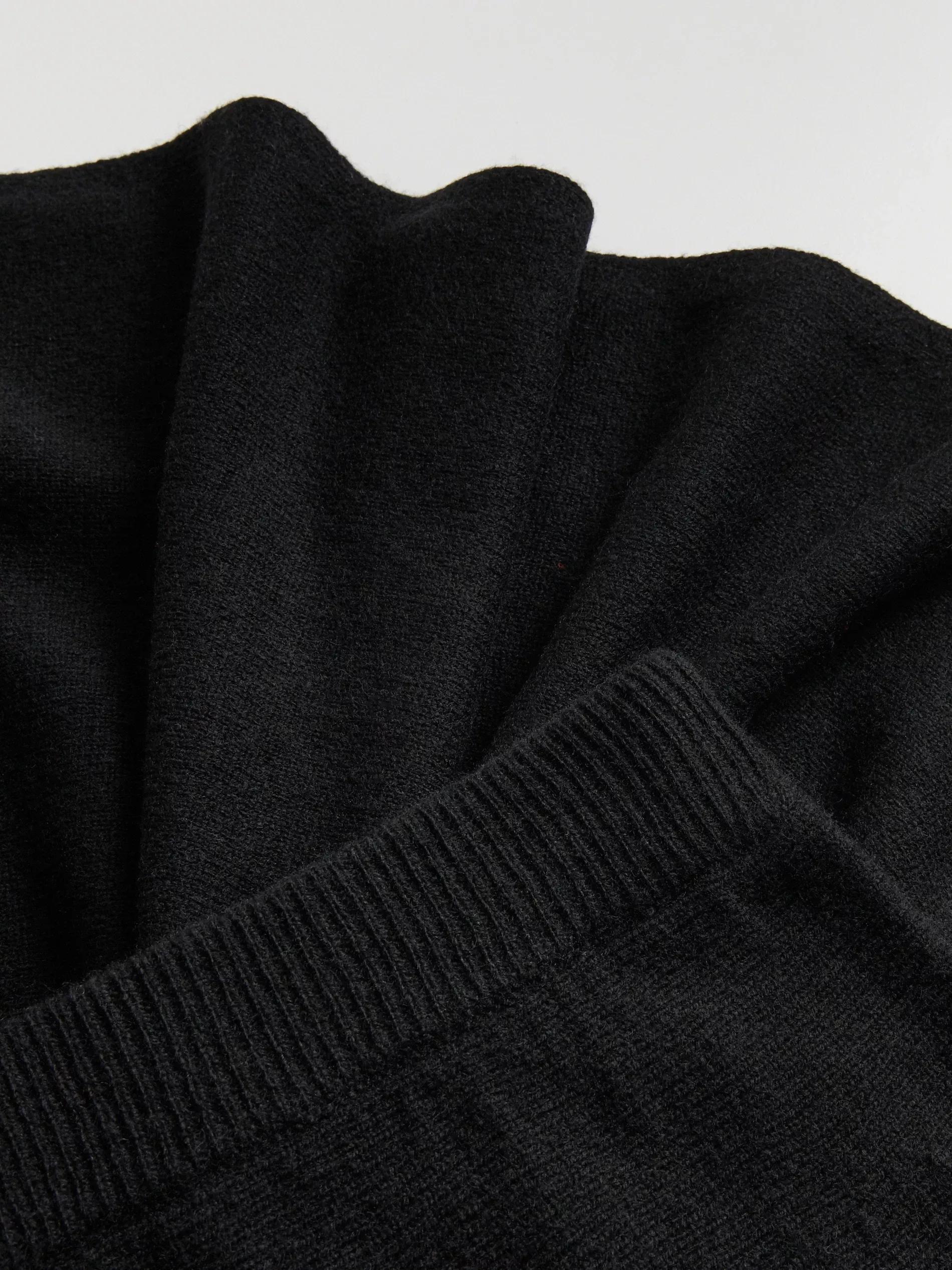 Black Midi Skirt With Wool, Black, large image number 4