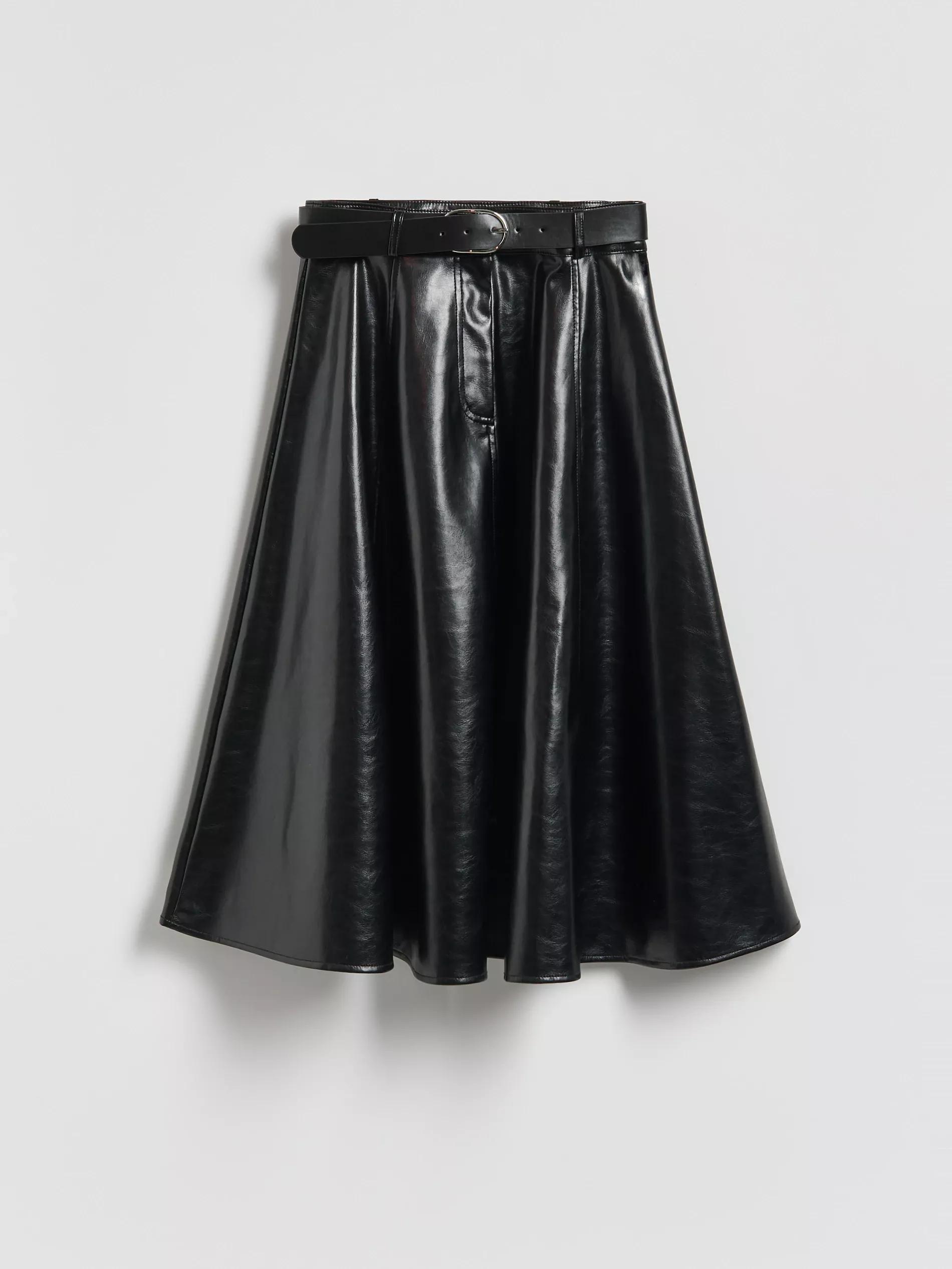 Black Skirt With Belt, Black, large image number 3