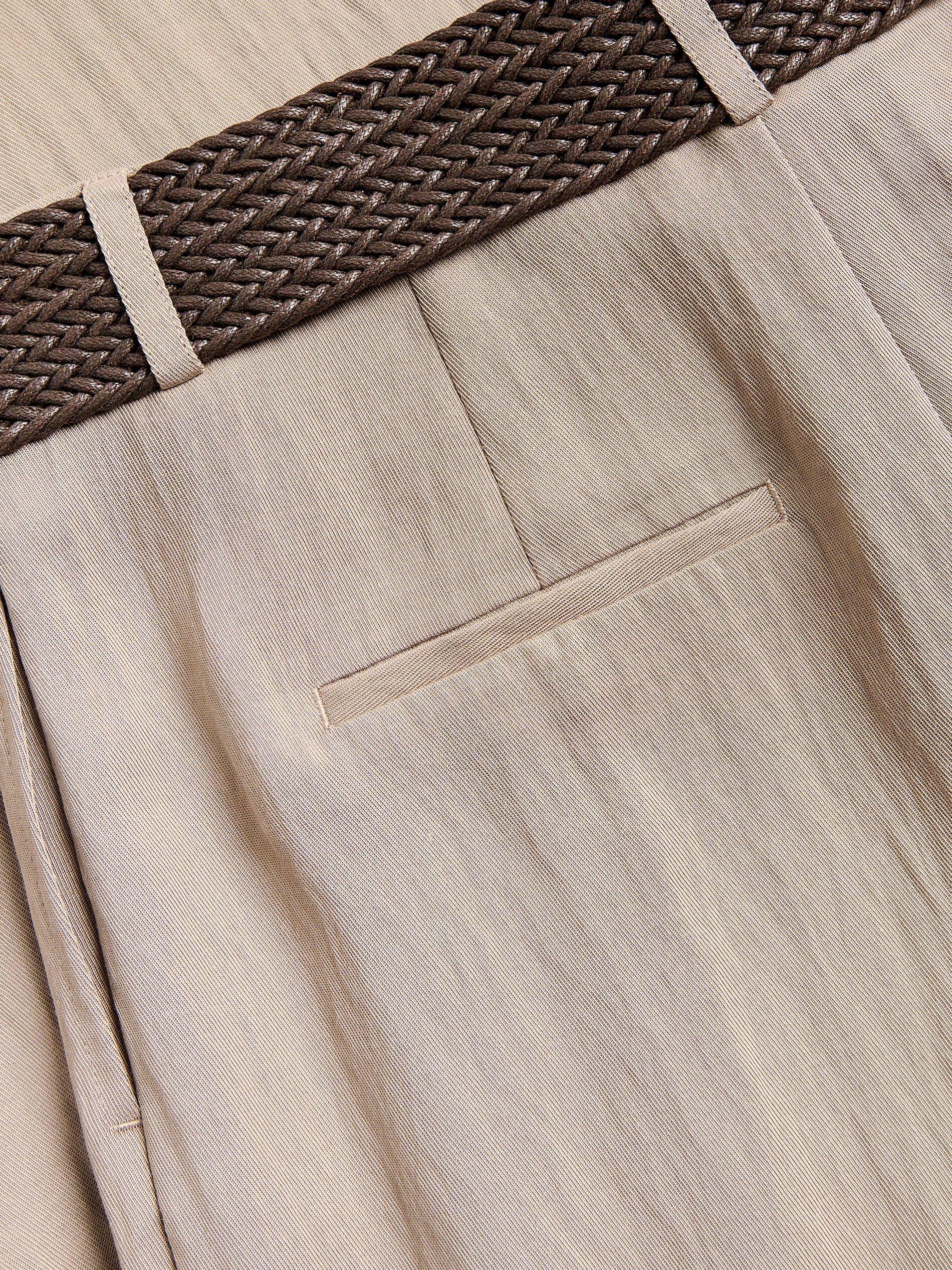 Beige Loose Trousers With Belt, Beige, large image number 4
