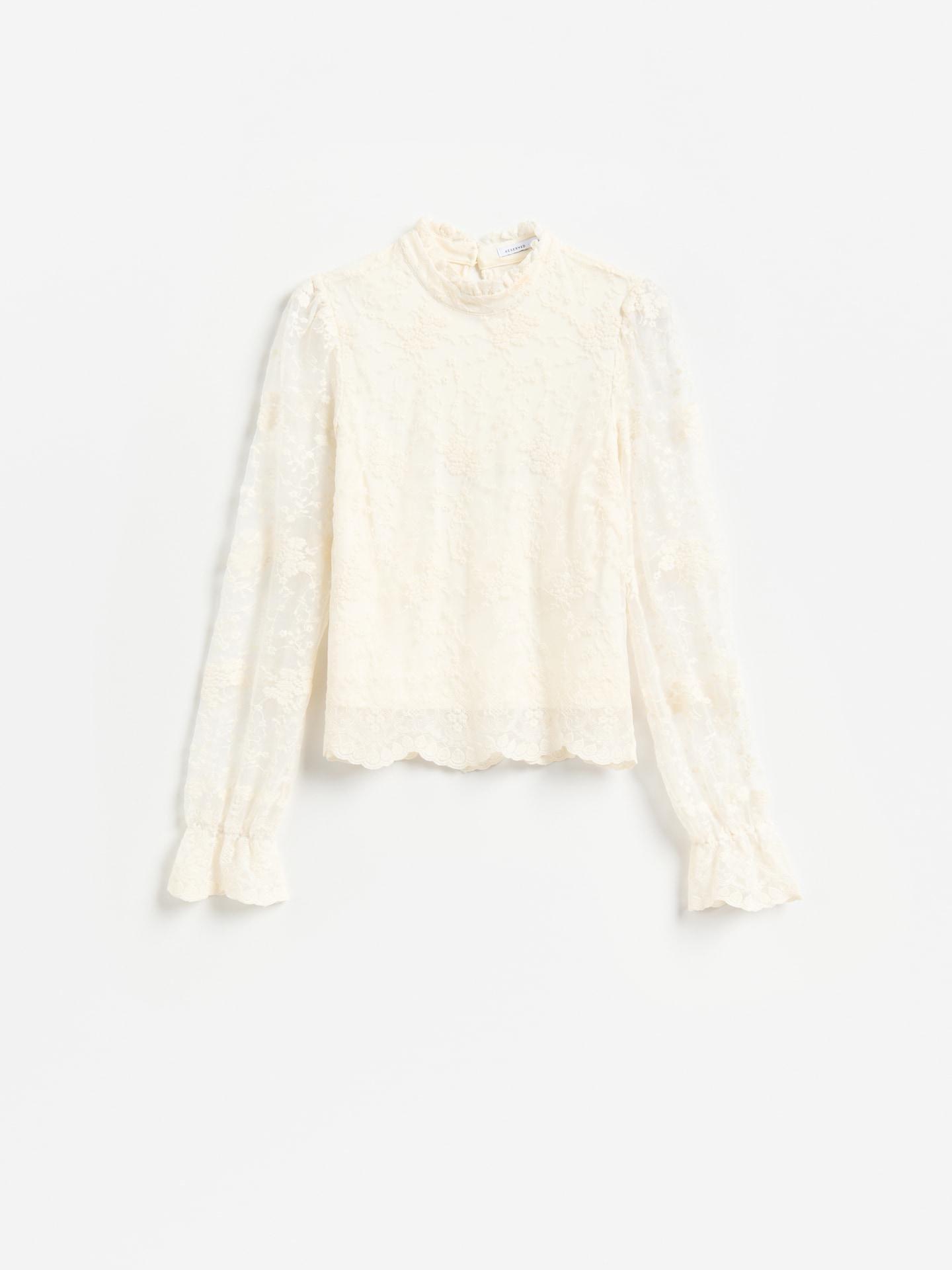 Beige Lace Blouse, Ivory, large image number 4