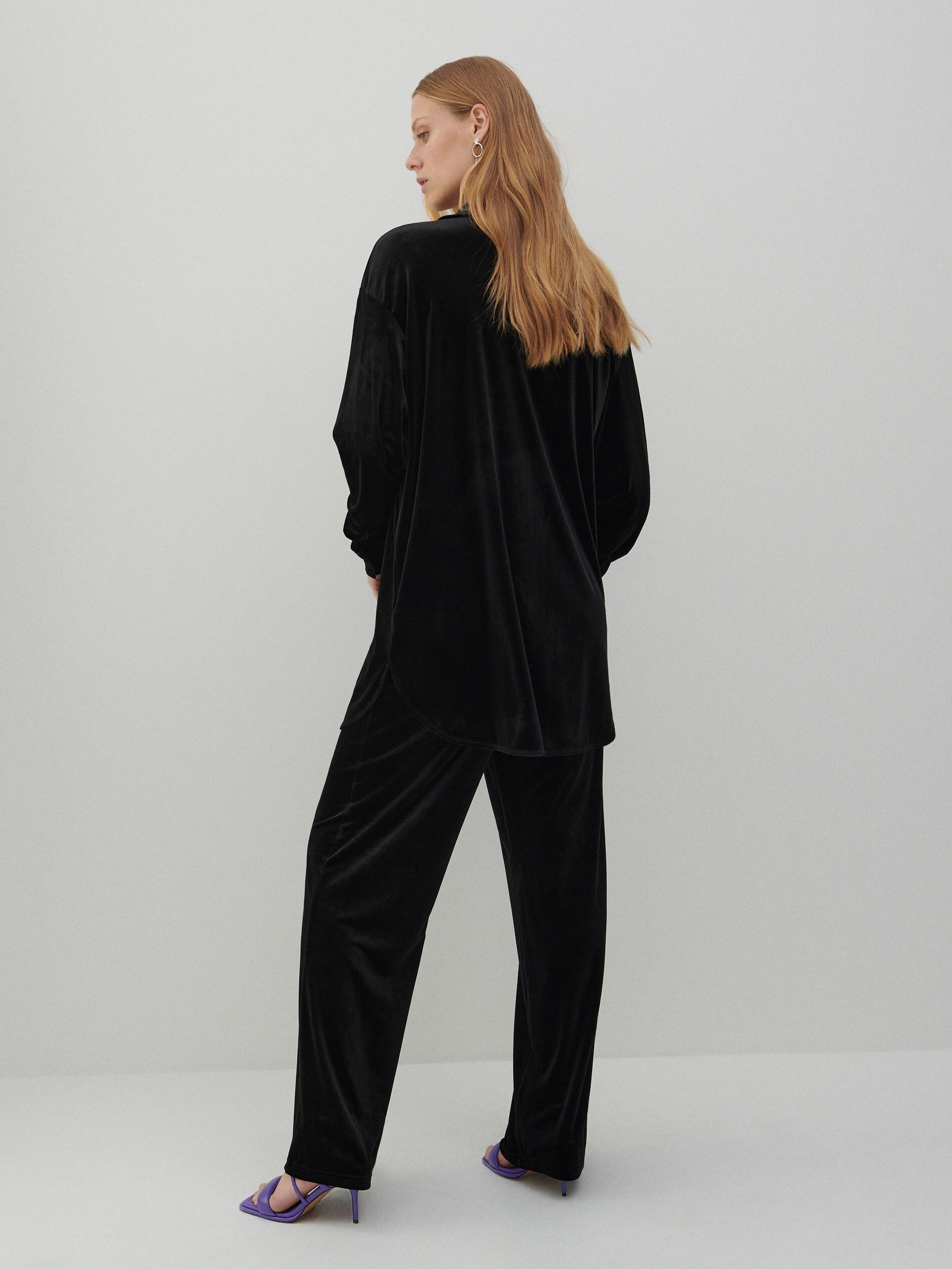 Black Velour Shirt, Women, , large image number 2