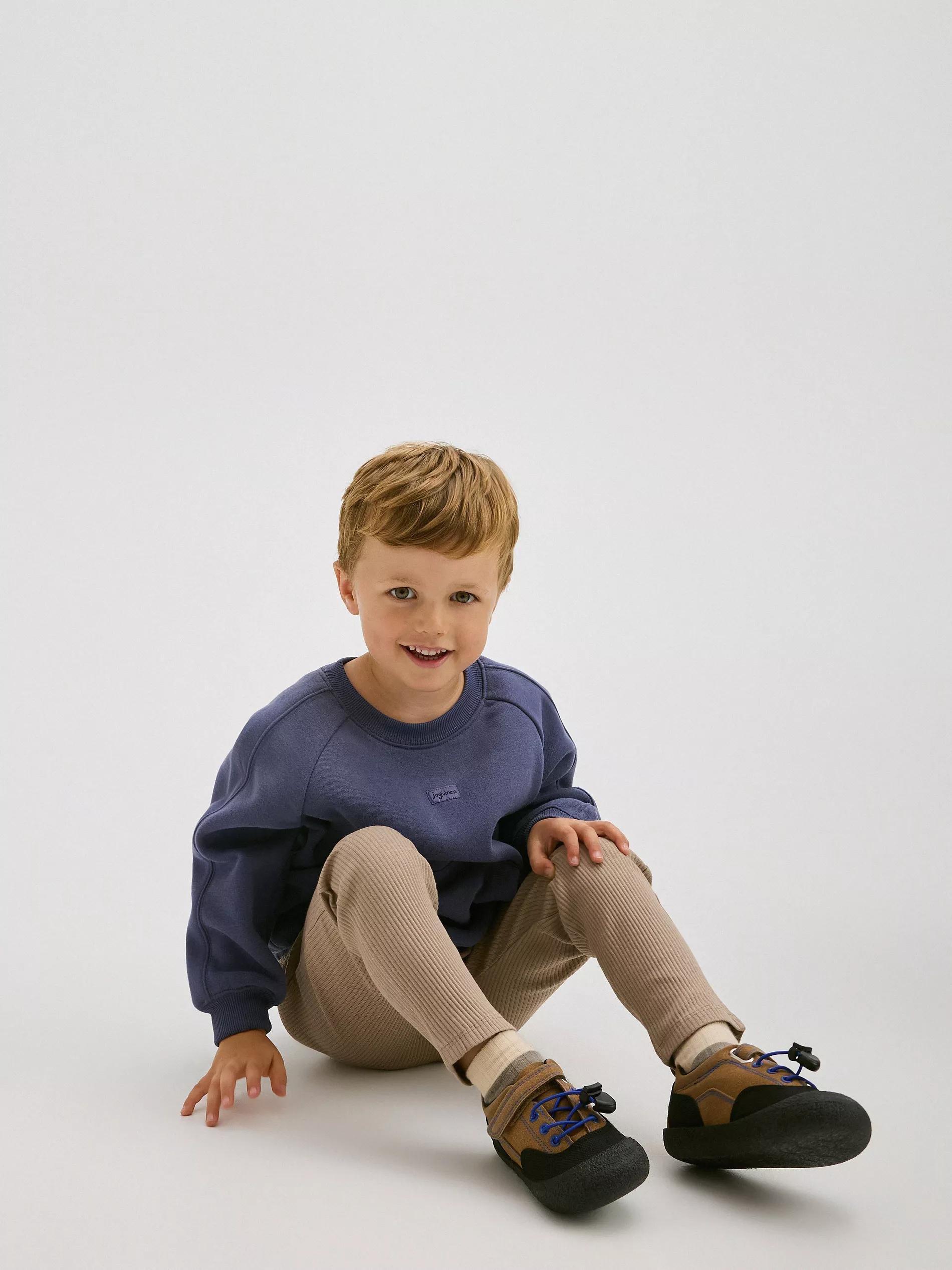 Brown Ribbed Jersey Leggings, , large image number 3