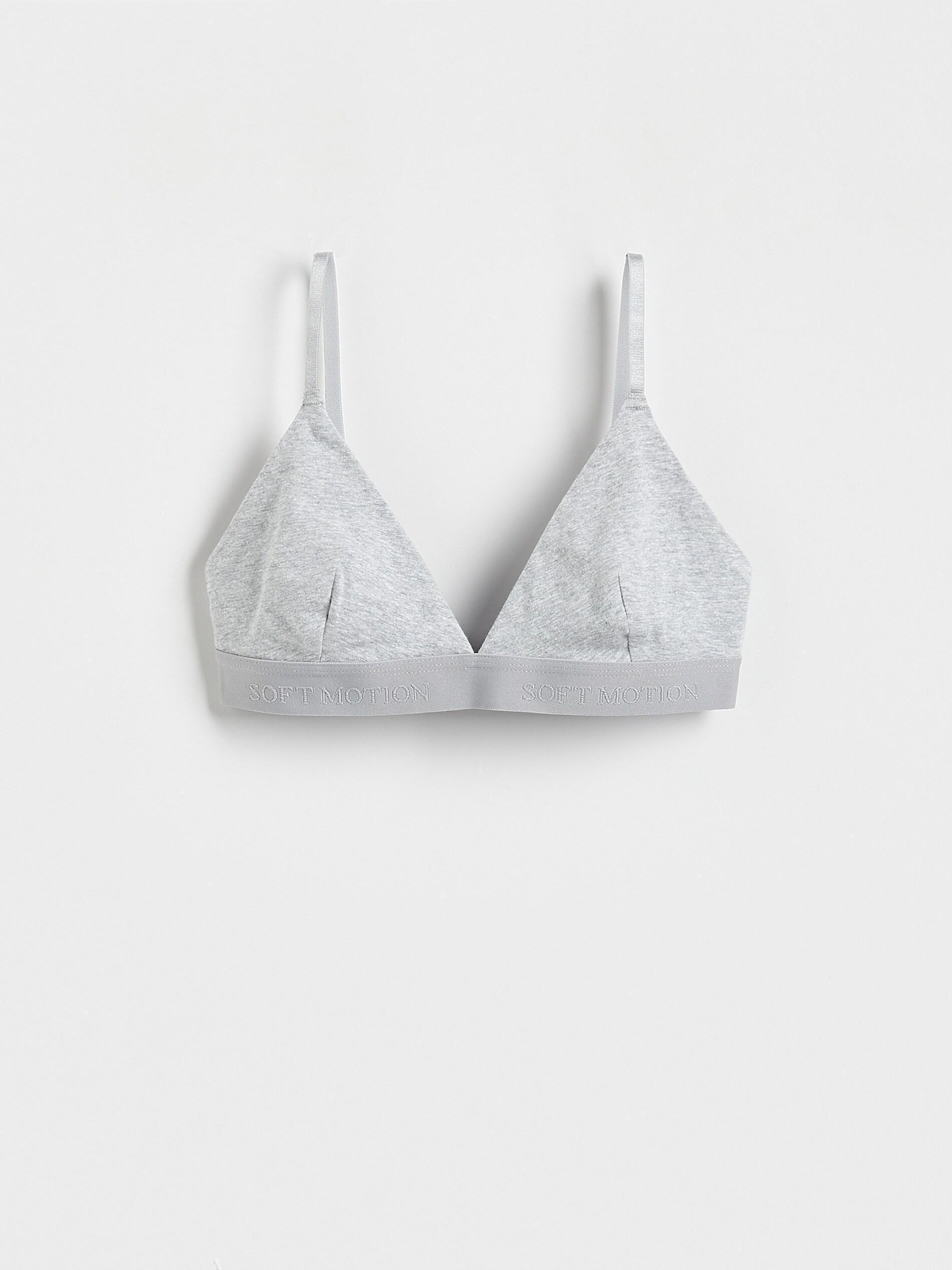 Grey Cotton Wireless Bra, , large image number 3
