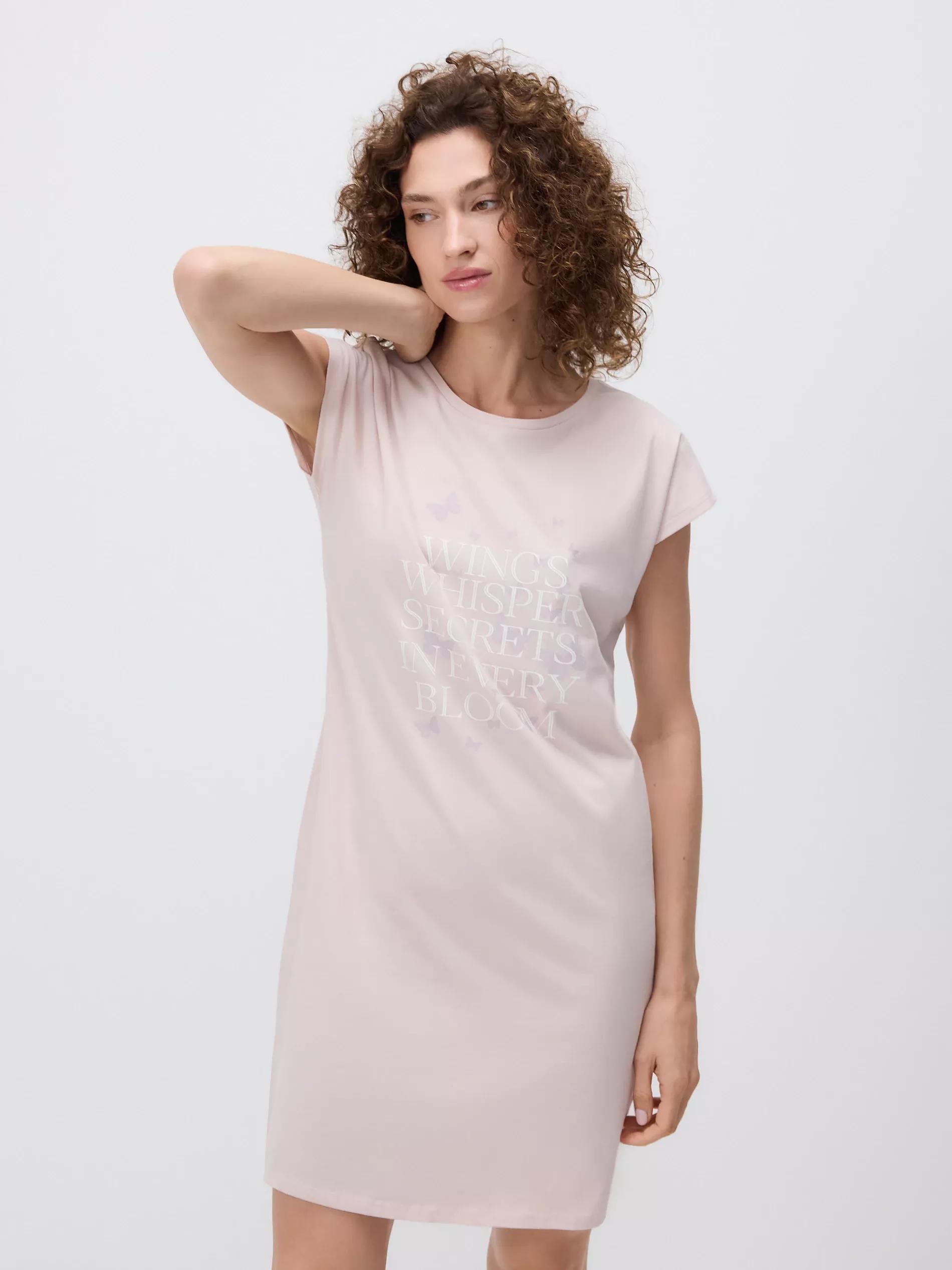 PASTEL PINK Printed nightdress, , large image number 0