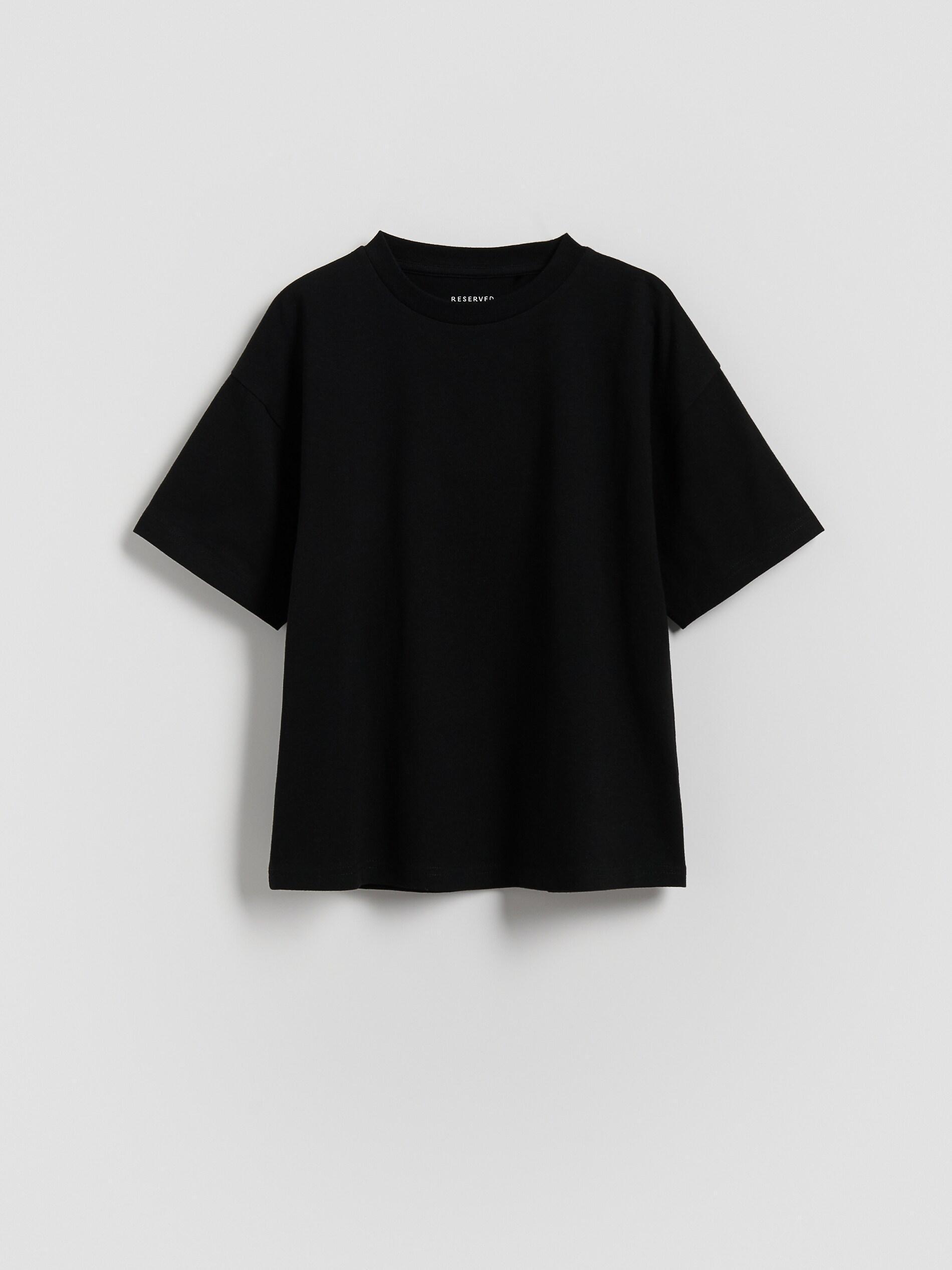 Black Cotton T-Shirt, , large image number 0