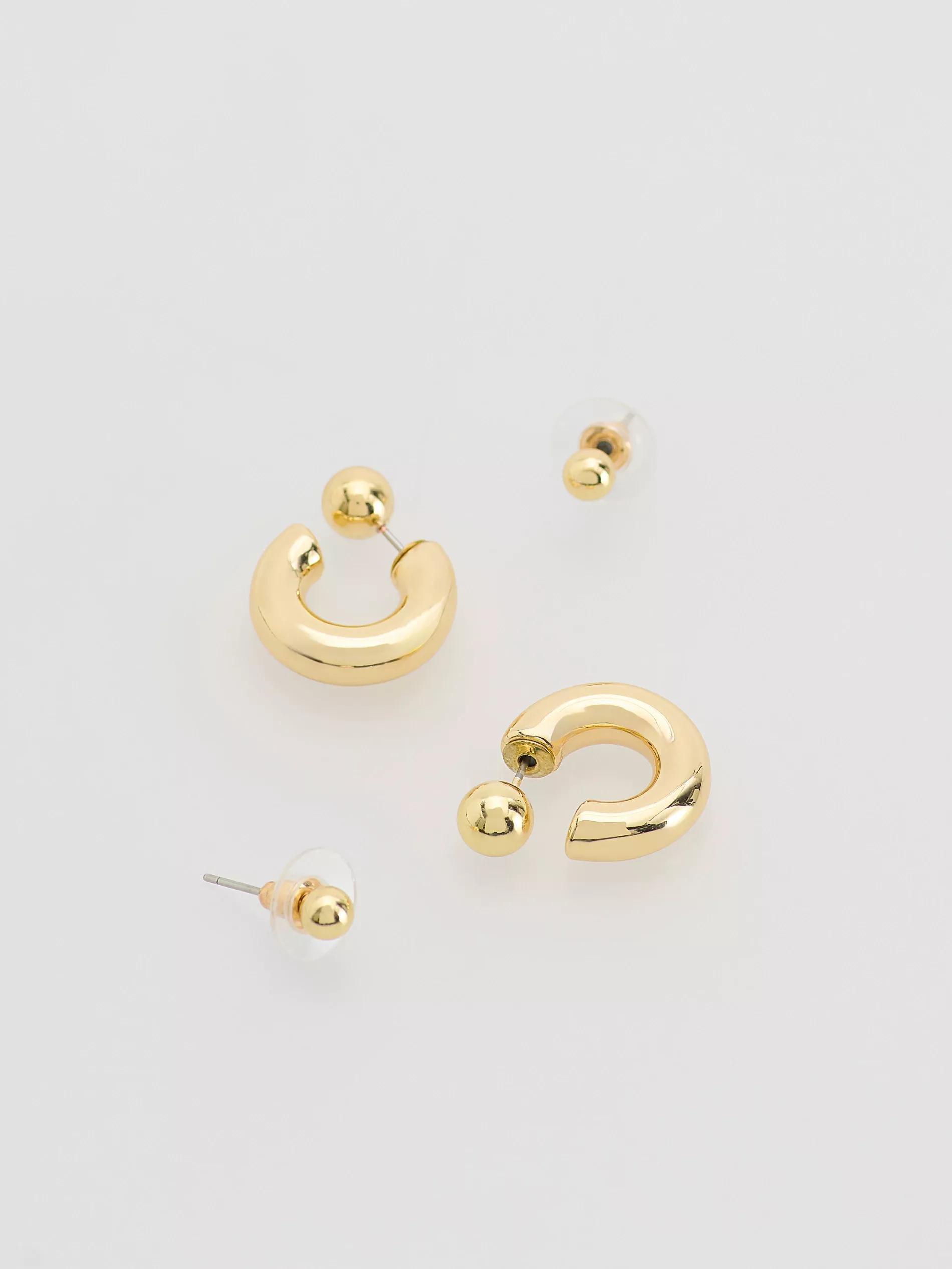 طقم أقراط ذهبية, Golden, medium