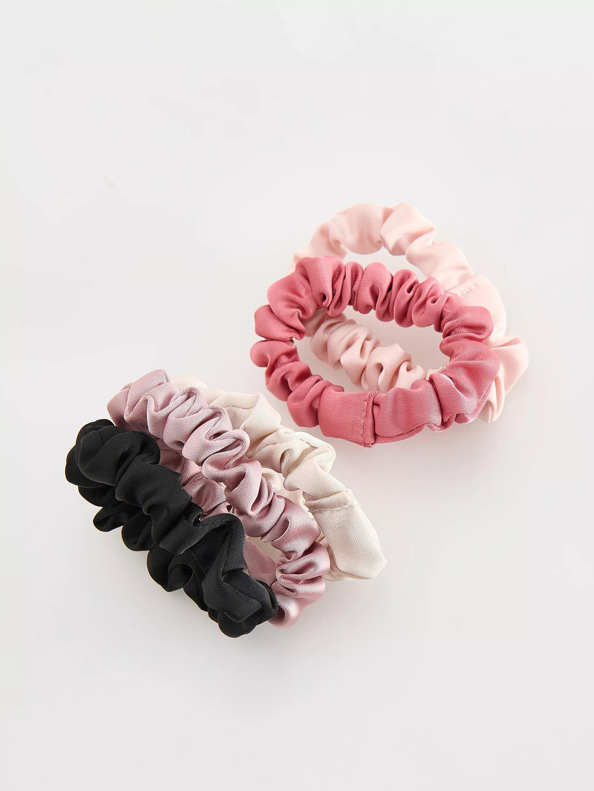 Multicolour Set Of 5 Spiral Hair Ties, Multicolor, large image number 1