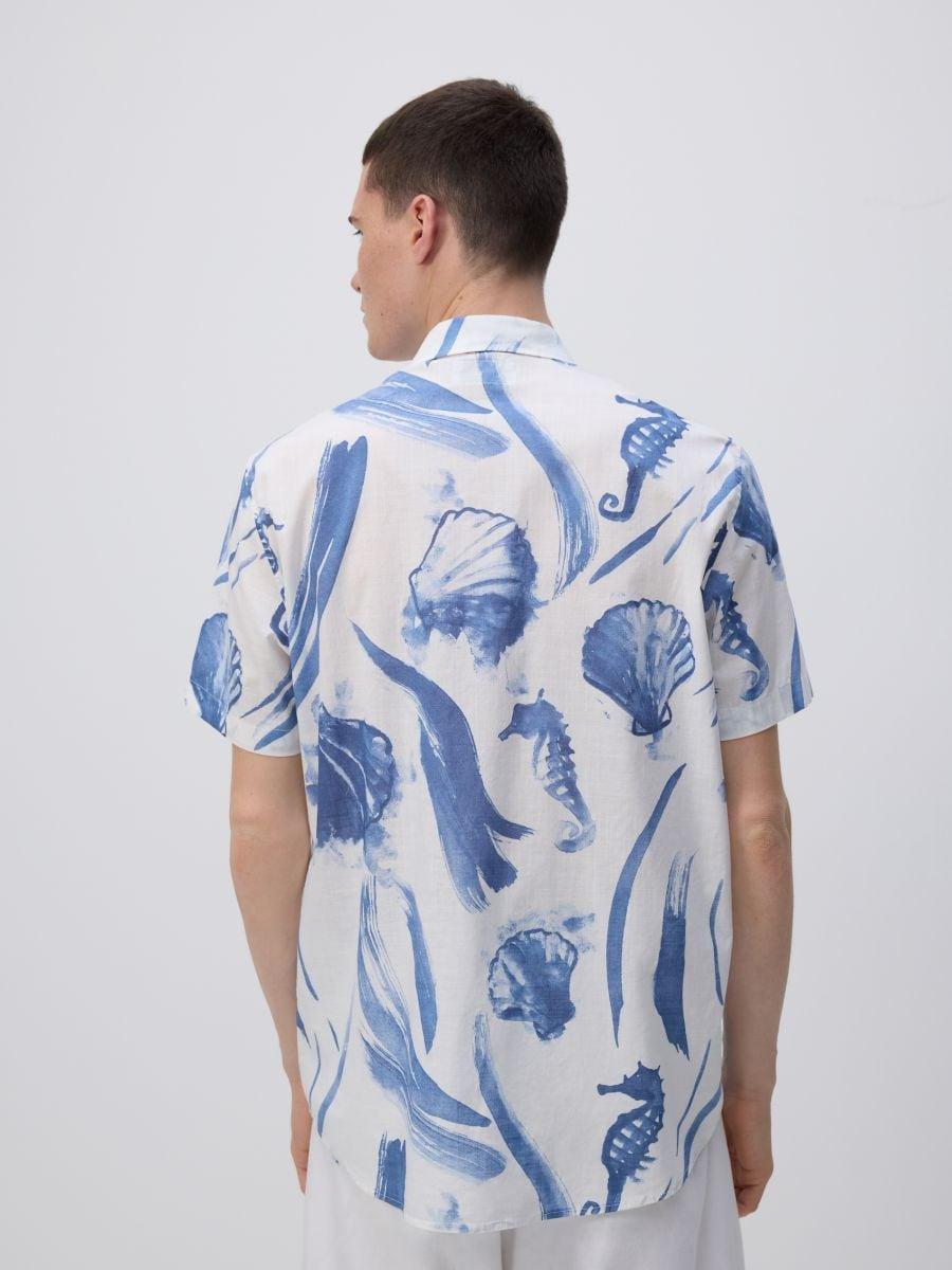 Blue Patterned Shirt In Regular Fit, , large image number 2