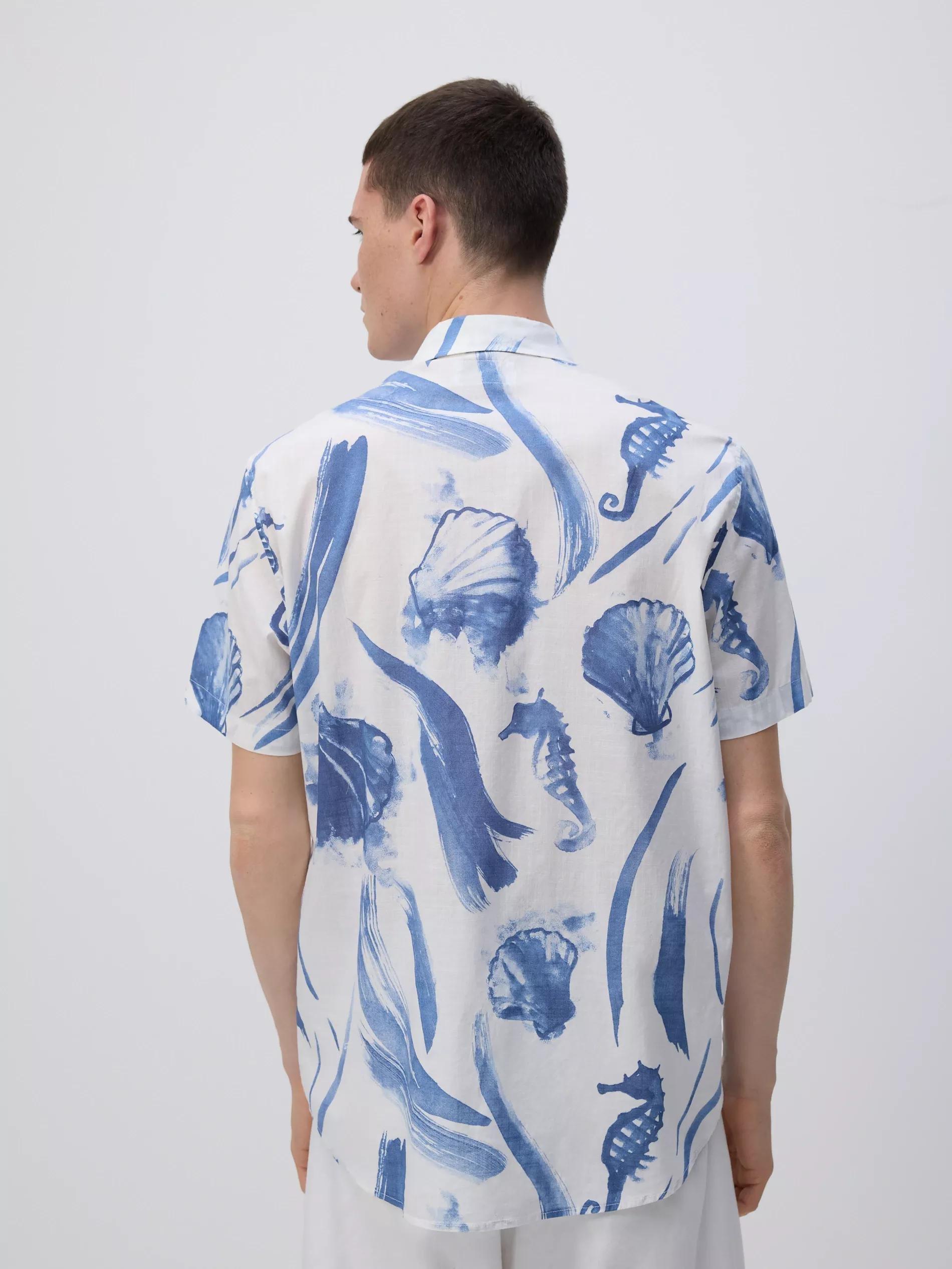 Blue Patterned Shirt In Regular Fit, Multicolor, large image number 3