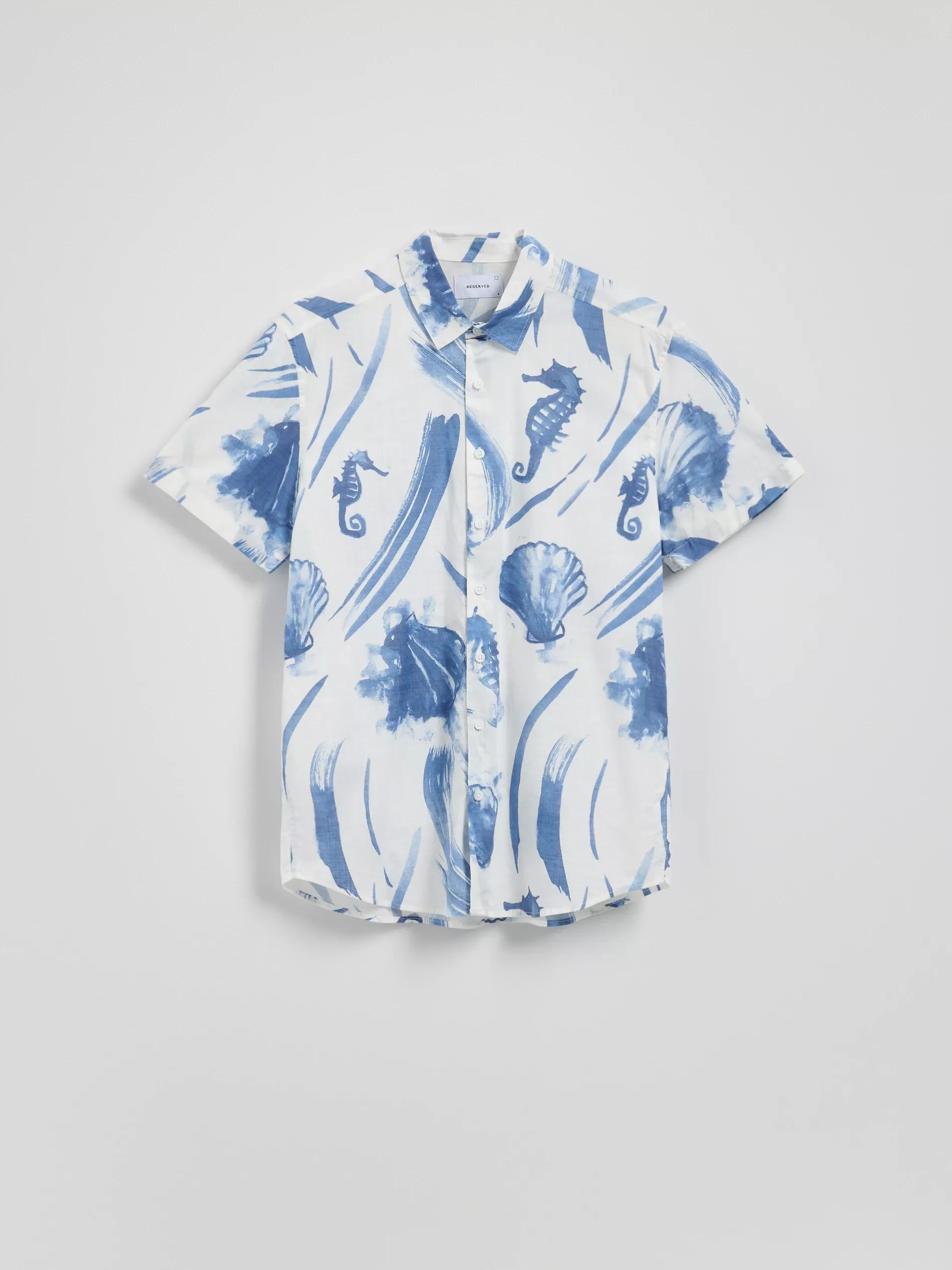 Blue Patterned Shirt In Regular Fit, Multicolor, large image number 4