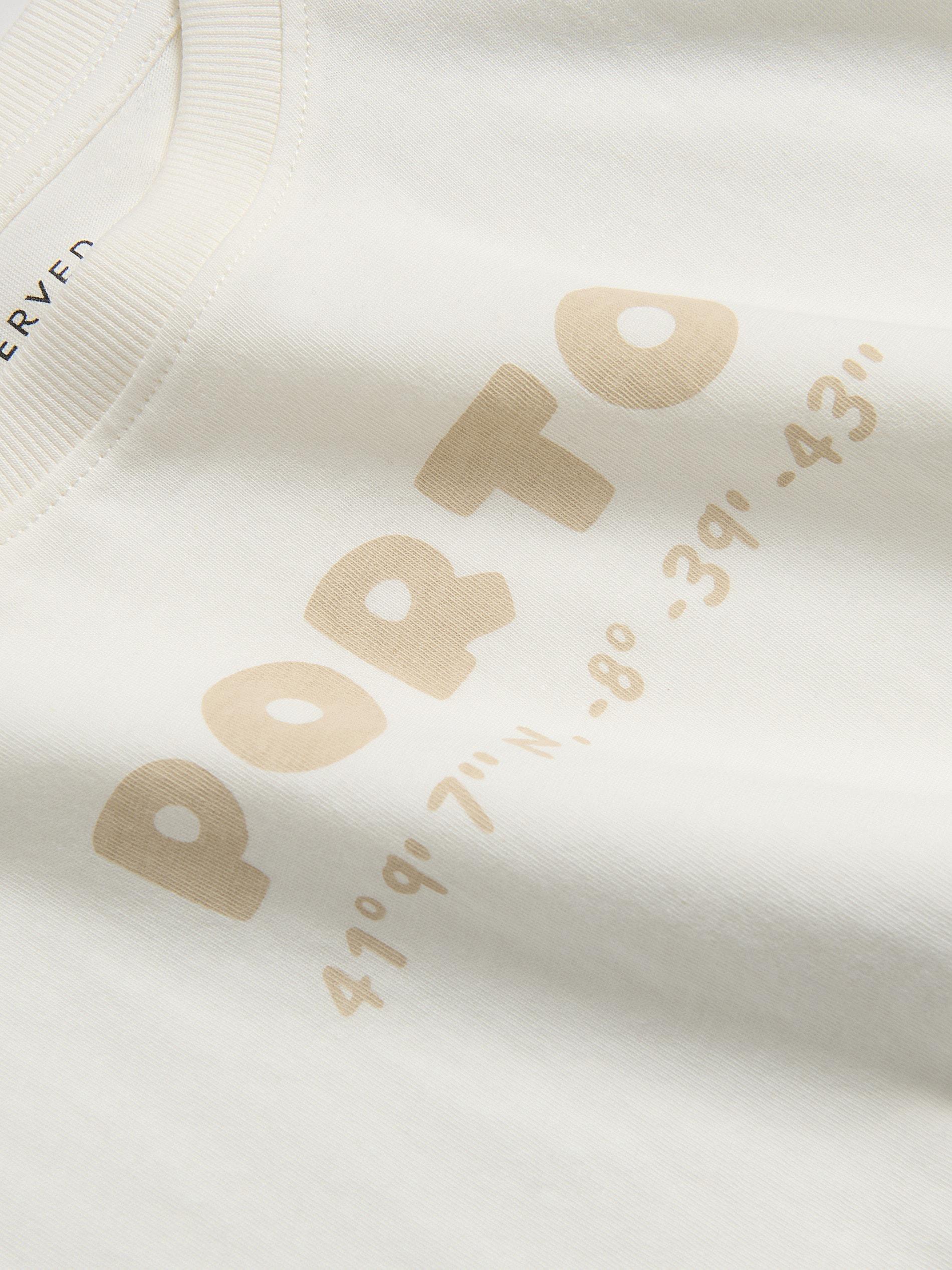 Cream Cotton T-Shirt With Print, Ivory, large image number 2