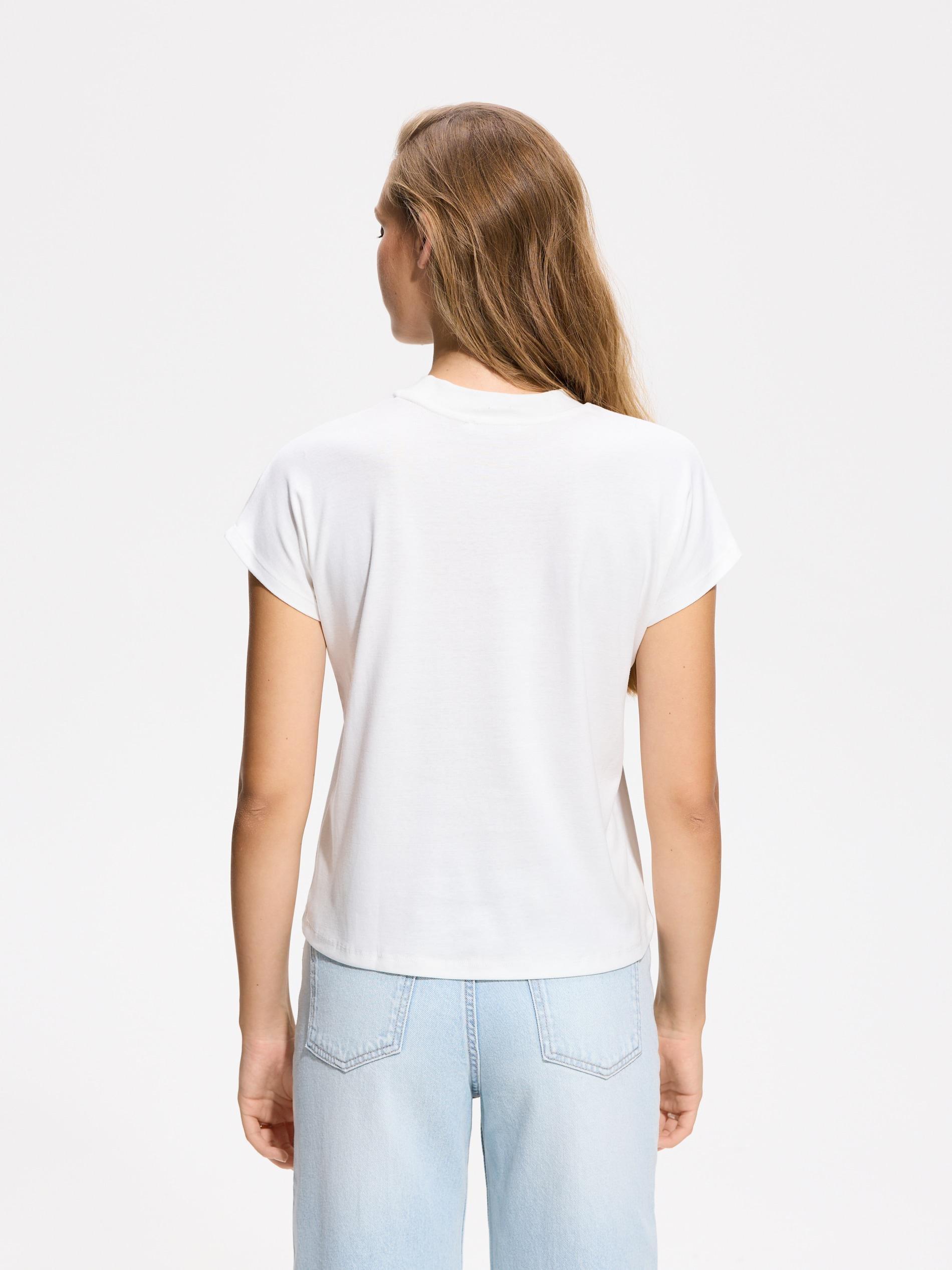 Cream Blouse With Decorative Scarf, Ivory, large image number 2