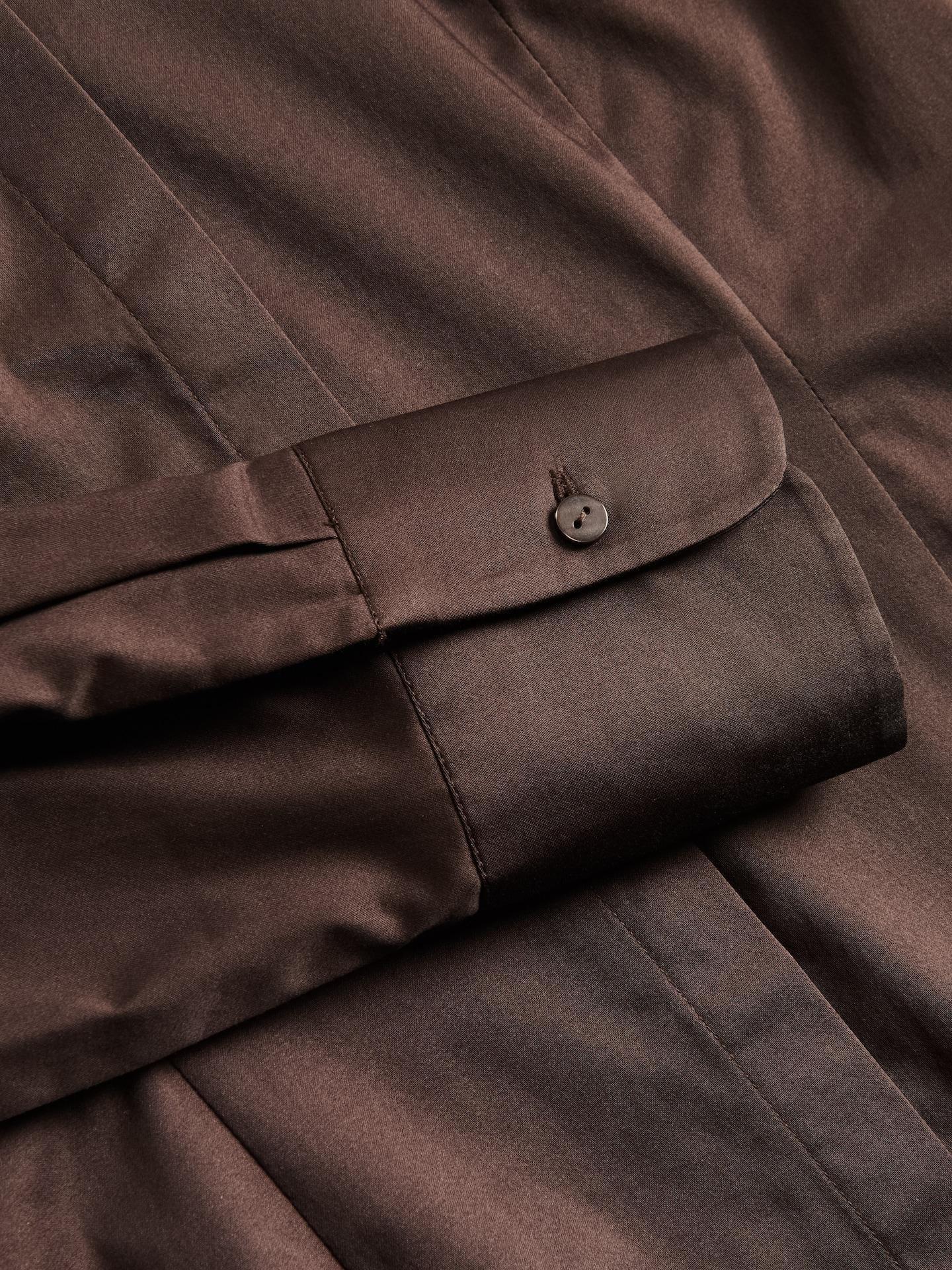 Brown Cotton Rich Shirt, Brown, large image number 1