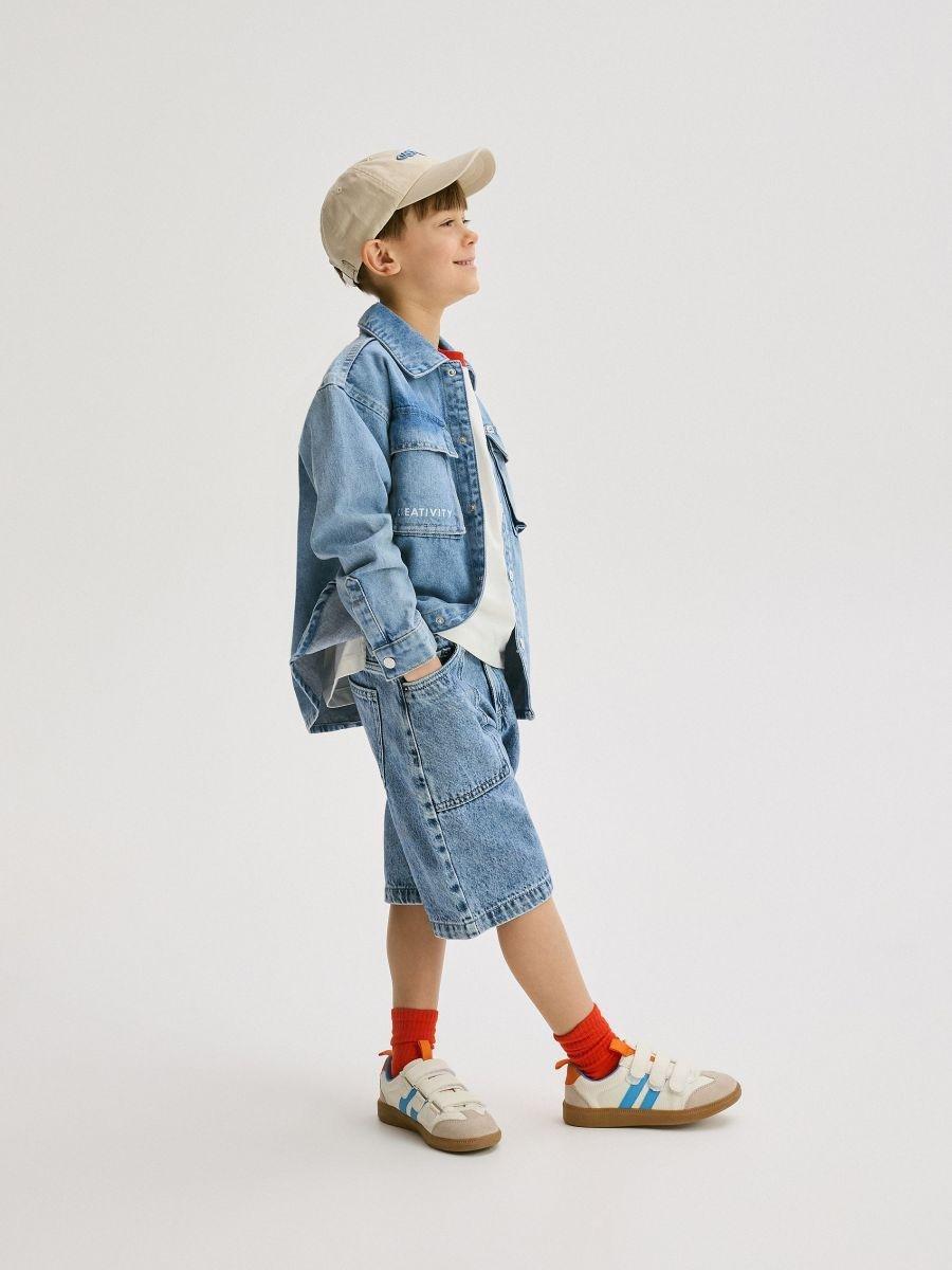 Blue Baggy Denim Shorts, , large image number 2