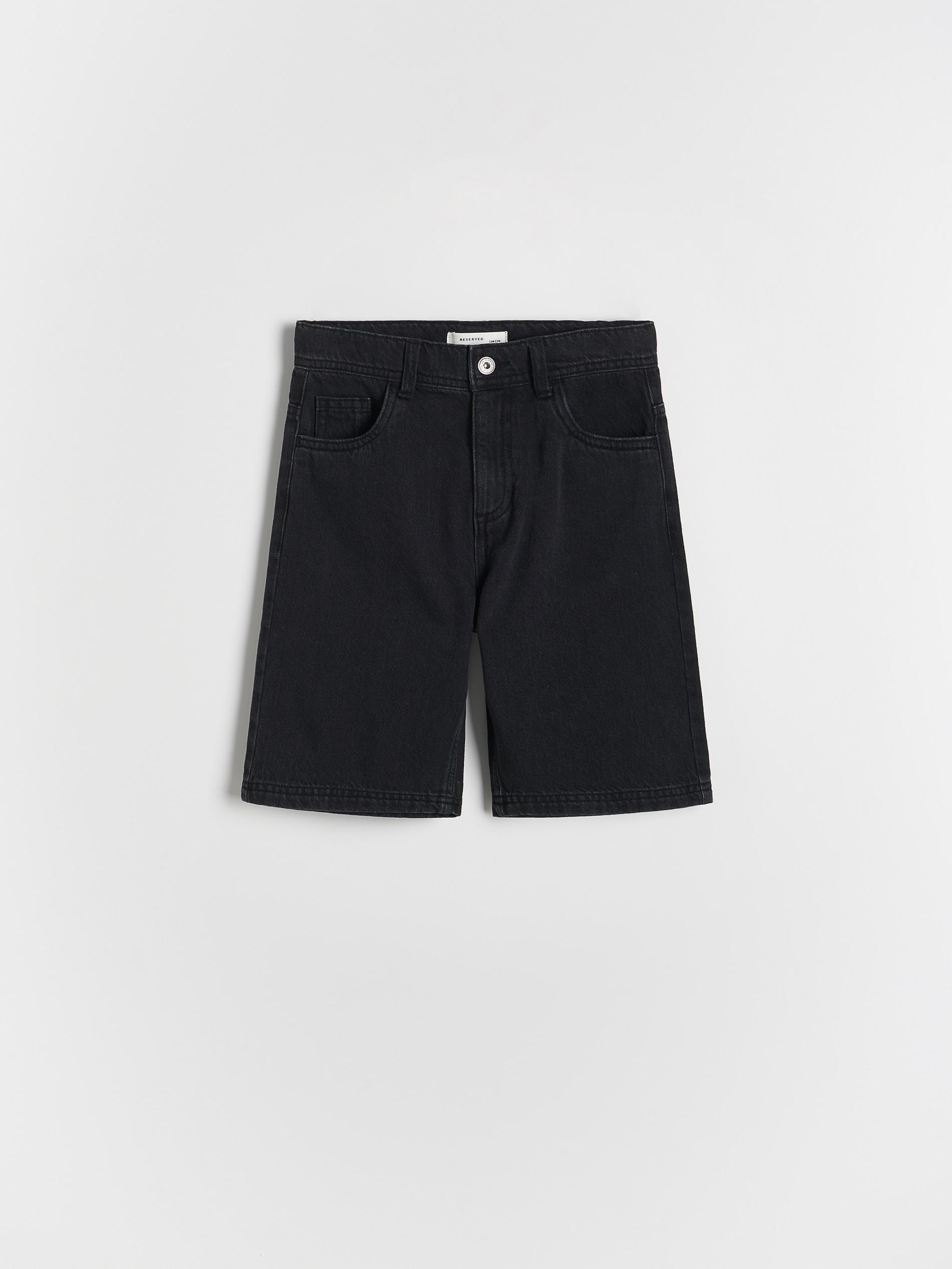 Black Denim Shorts, , large image number 0